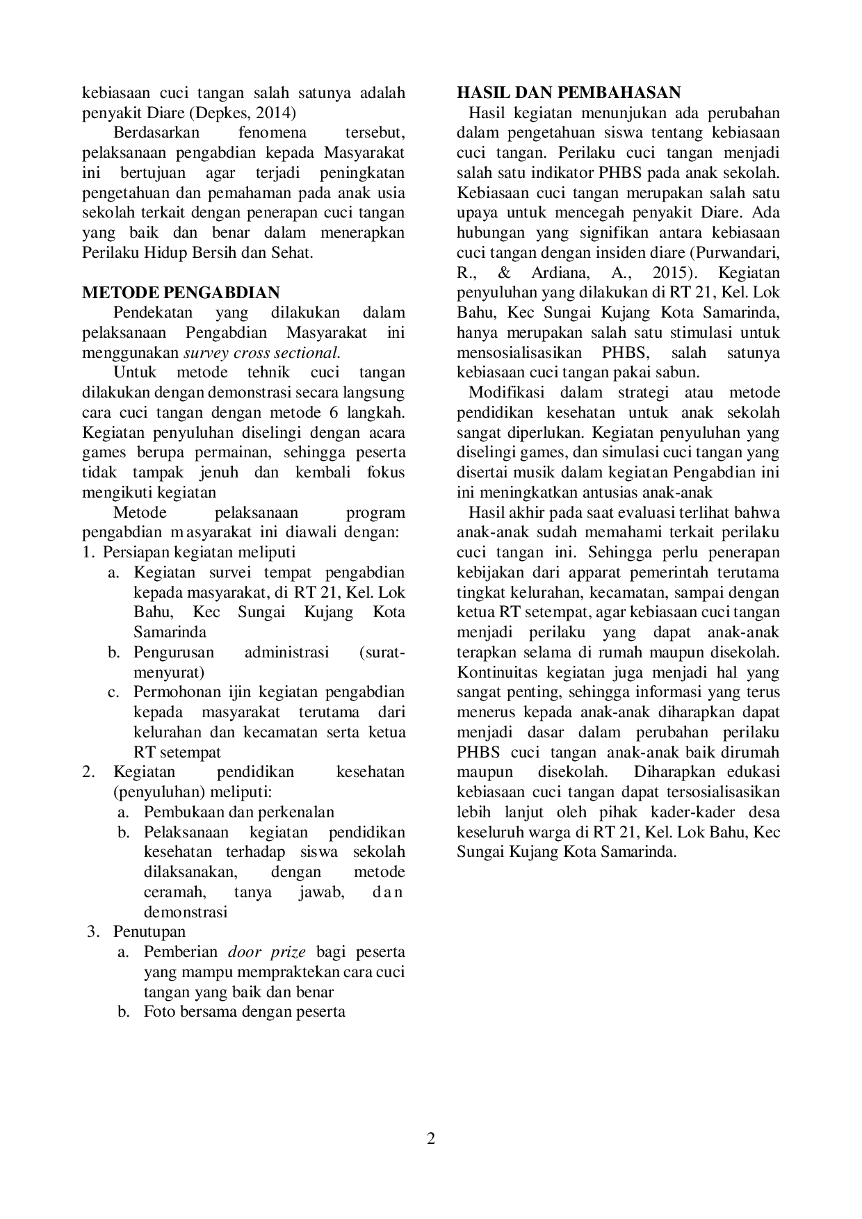 JURIS Penerapan Prilaku Hidup Bersih Dan Sehat Phbs Dengan Cara Cara Mencuci Tangan Yang Baik Dan Benar Pada Anak Usia Sekolah