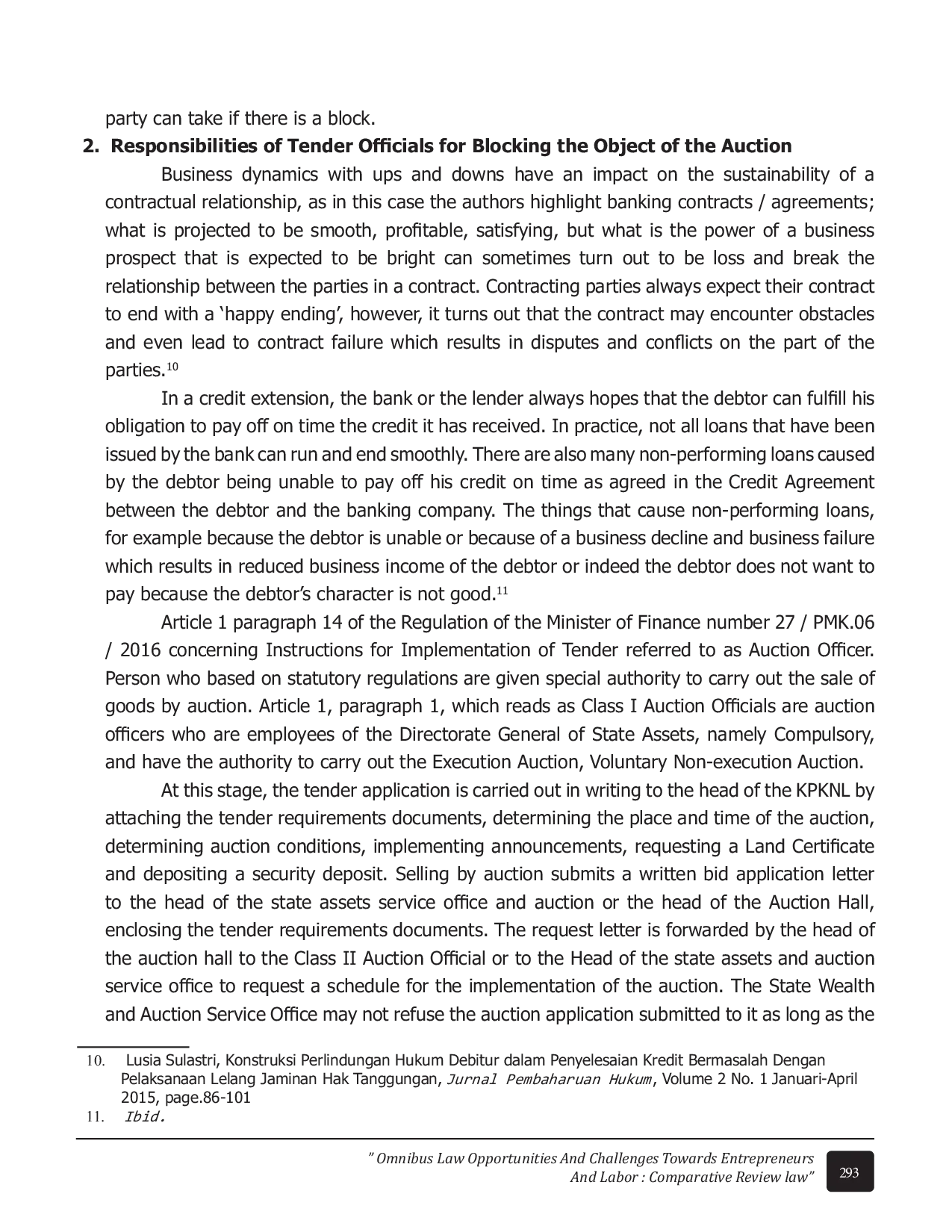 JURIS Legal Protection Of The Execution Of Liability Auction