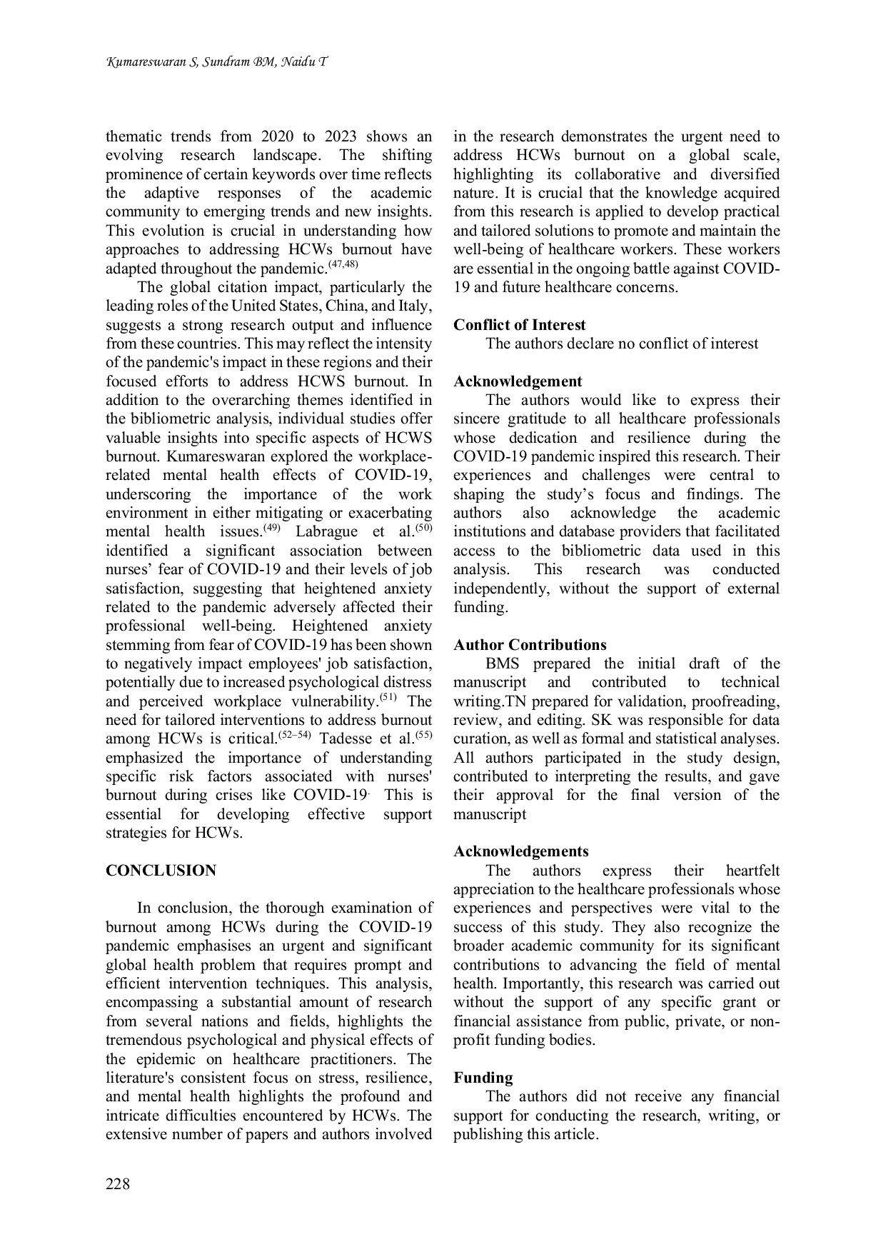 JURIS Navigating The Storm Of Healthcare Workers Burnout In The COVID 19 Era A Bibliometric Analysis