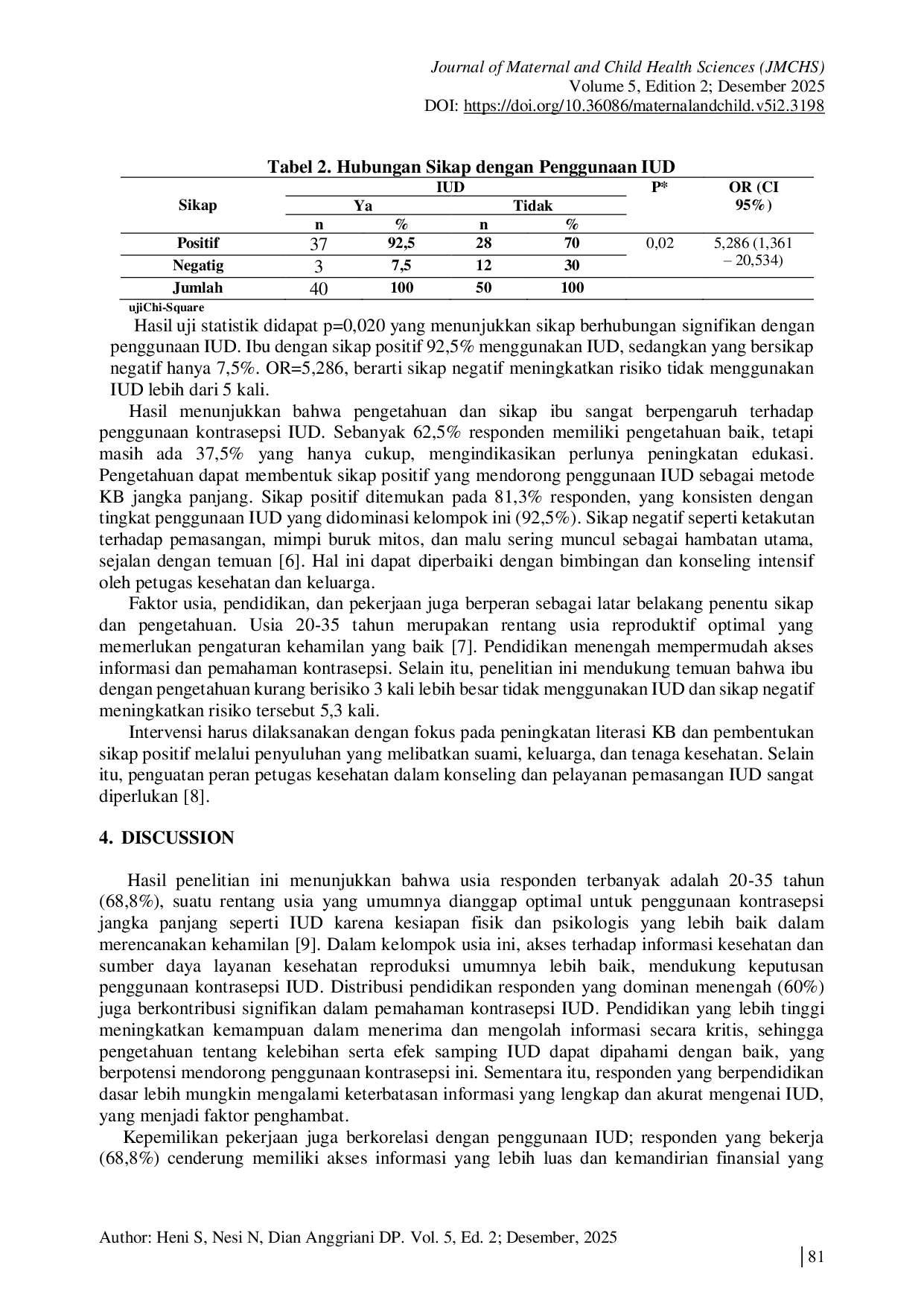 JURIS The Relationship between Mothers Knowledge and Attitudes with the Use of IUD Contraception in the Work Area of the Lumpatan Community Health Center UPTD in 2025