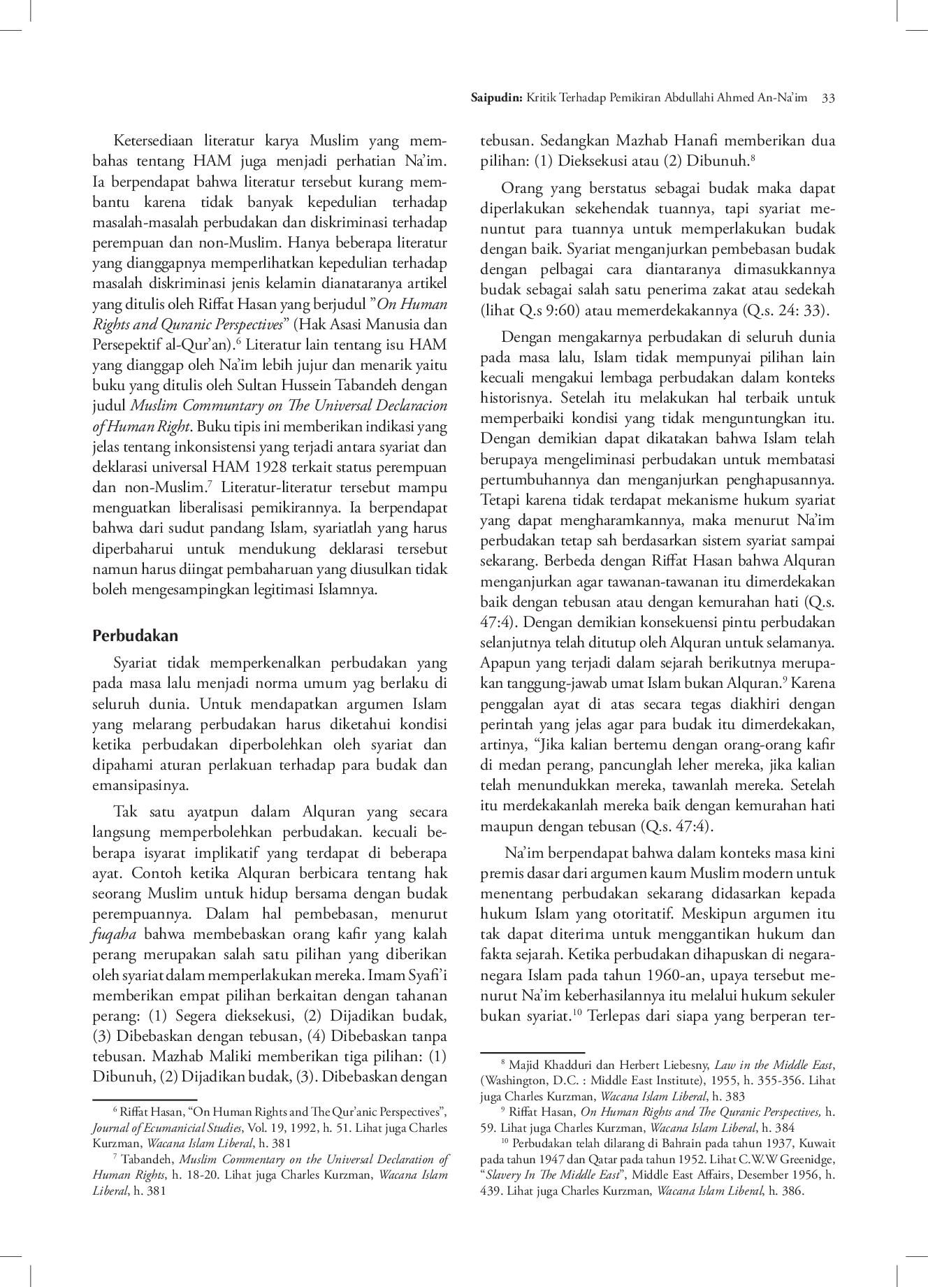 juris Kritik Atas Pemikiran Abdullahi Ahmed An Naim Tentang Distorsi Syariah terhadap HAM