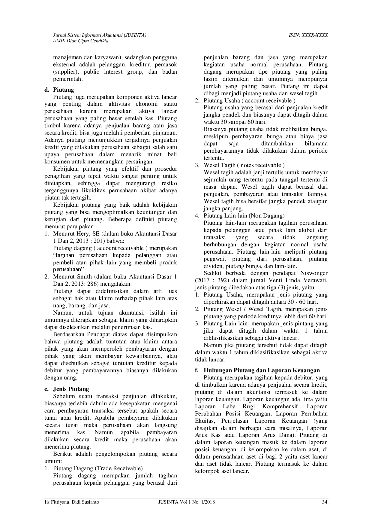 JURIS Aplikasi Akuntansi Piutang Jasa Service Pada PT AUX Indonesia Bandar Lampung