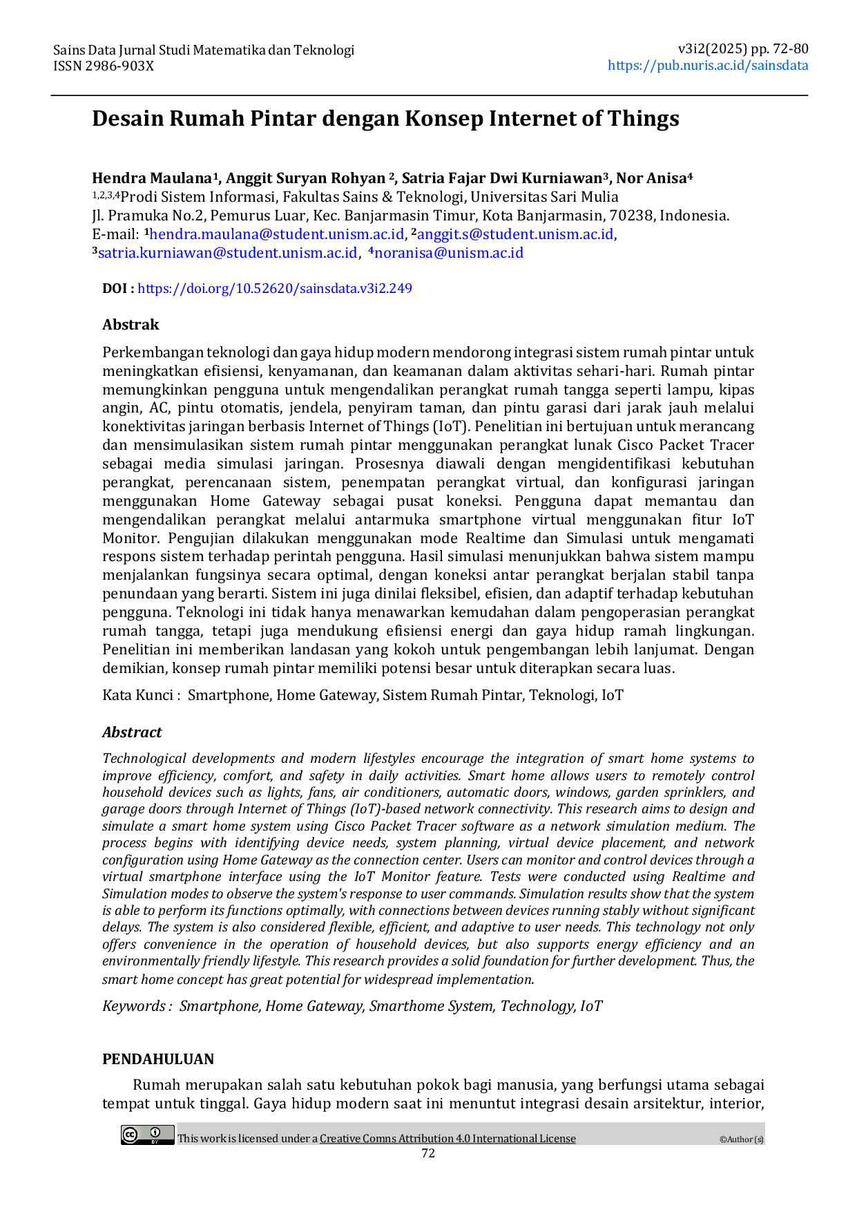 JURIS Desain Rumah Pintar dengan Konsep Internet of Things