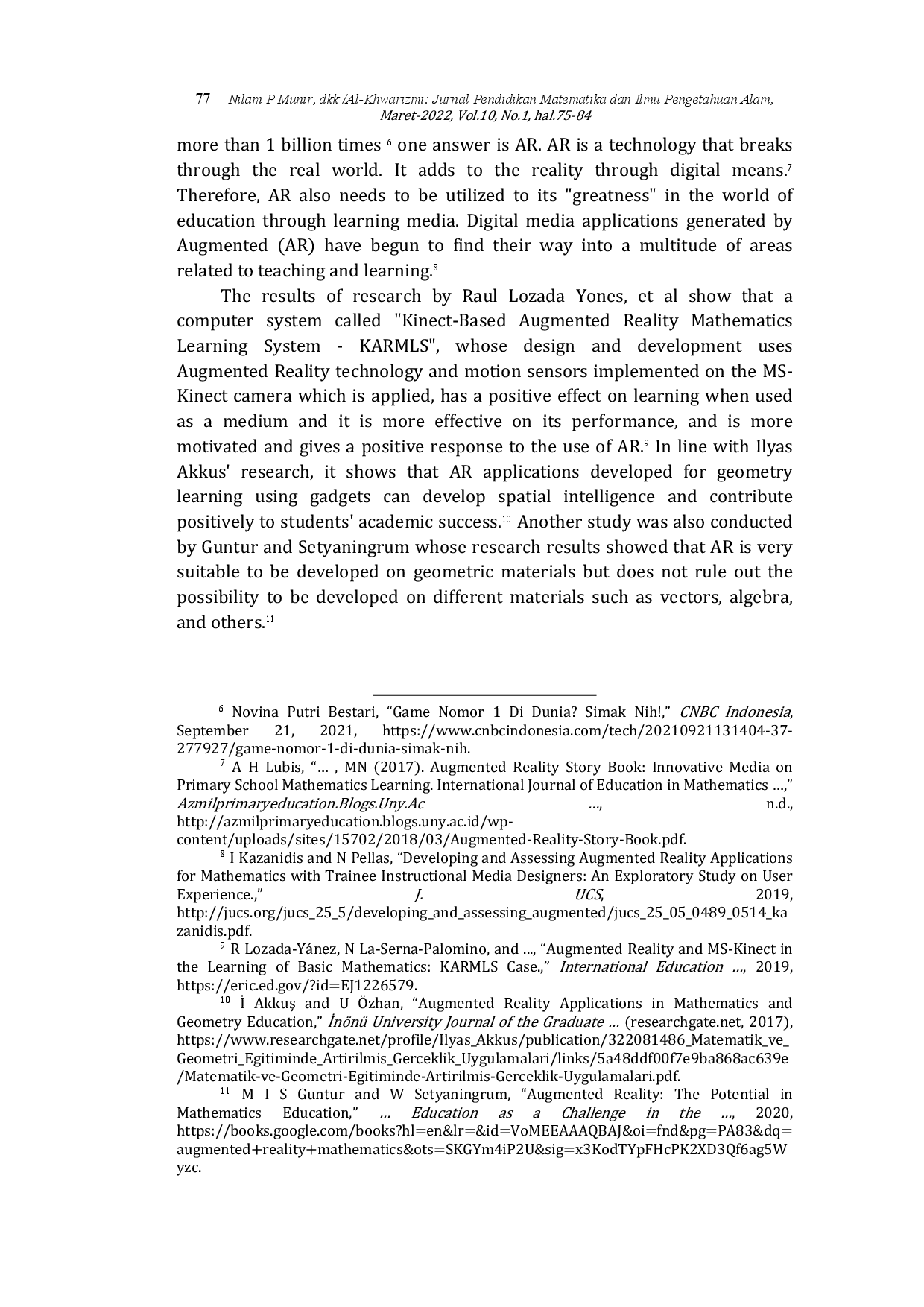 juris The Practicality of Geometry Learning Media based on Augmented Reality