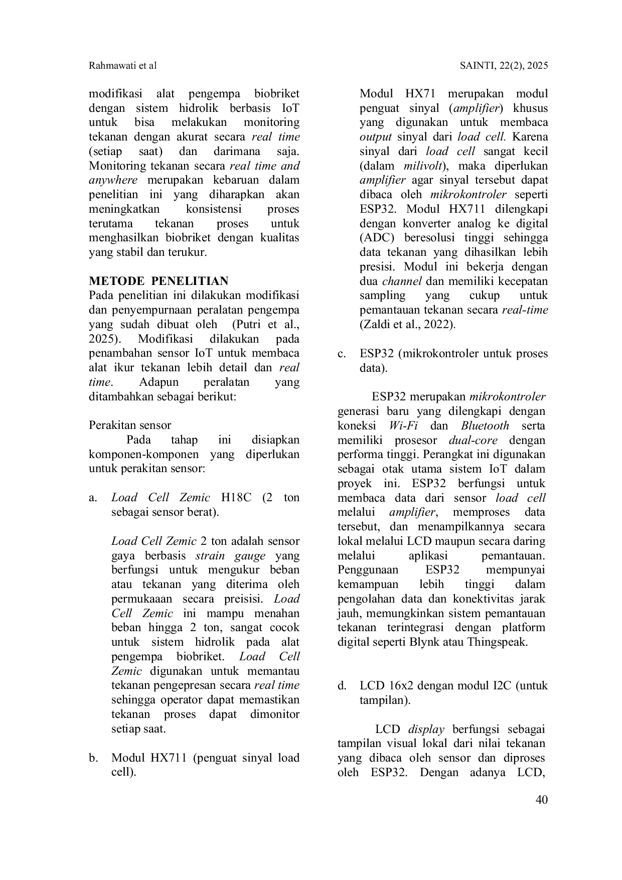 JURIS Modifikasi Alat Pengempa Biobriket Dengan Monitoring Tekanan Real Time Berbasis IoT