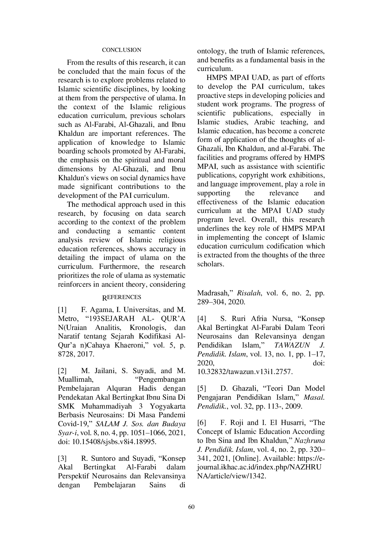 JURIS The Effect Of Codification Of Islamic Education Curriculum On The Progress Of HMPS MPAI FAI UAD In The Perspective Of Al Farabi Ibn Khaldun Alghazali
