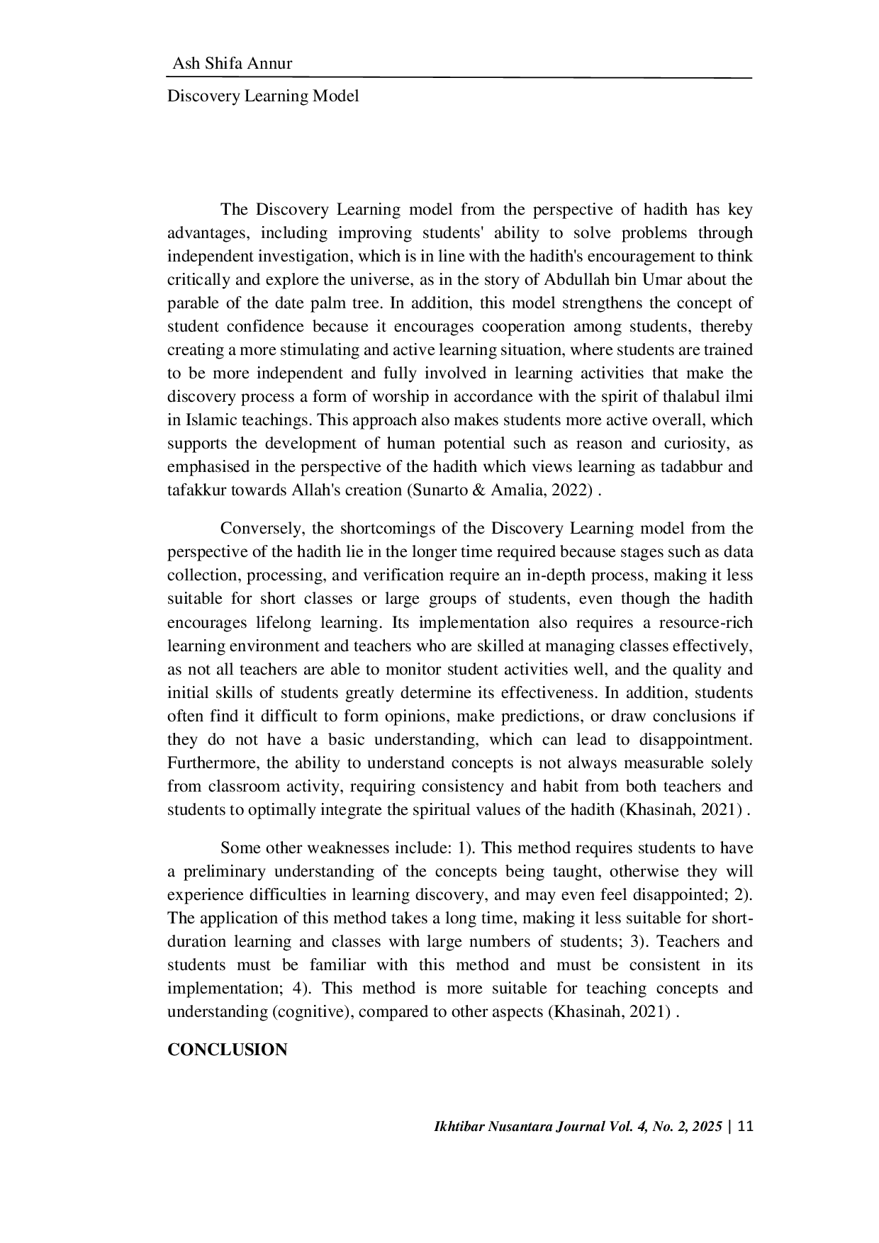 JURIS The Discovery Learning Model From The Perspective Of Hadith