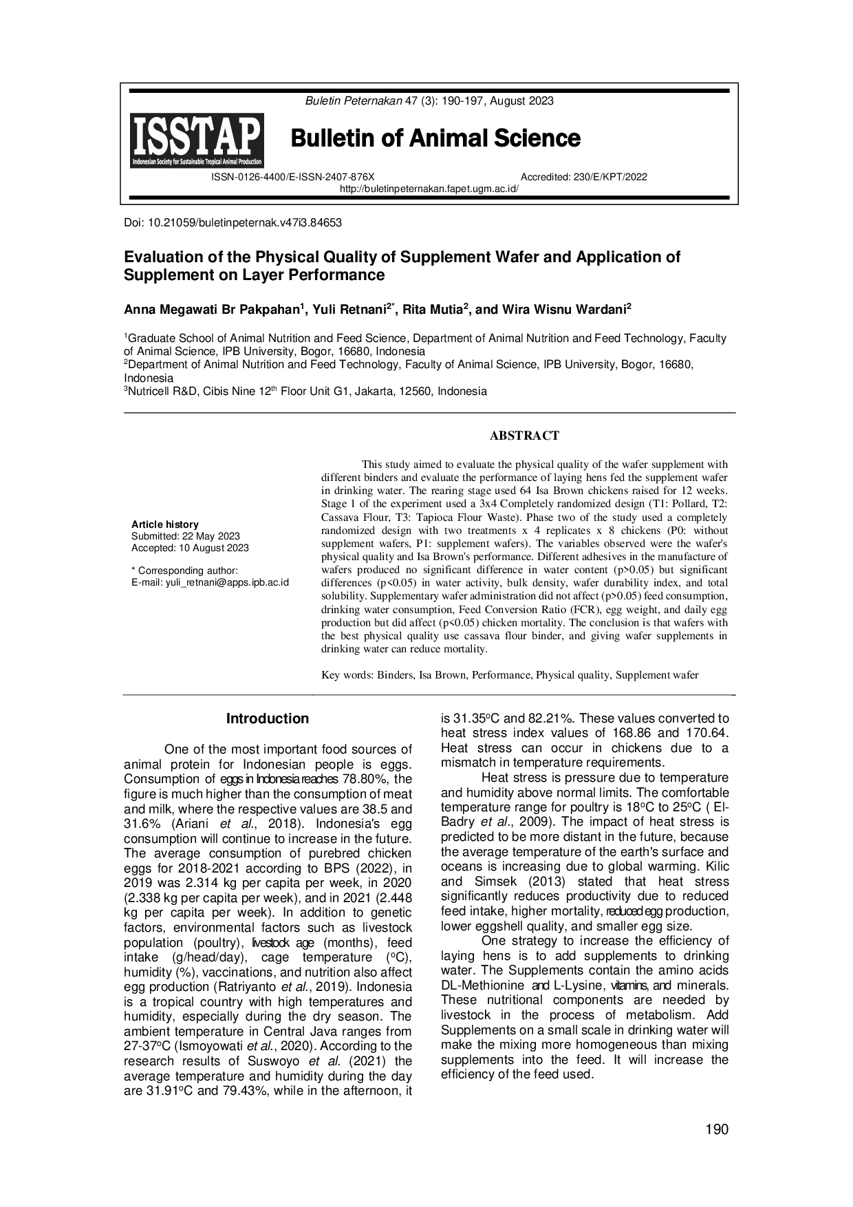 JURIS Evaluation of the Physical Quality of Supplement Wafer and Application of Supplement on Layer Performance
