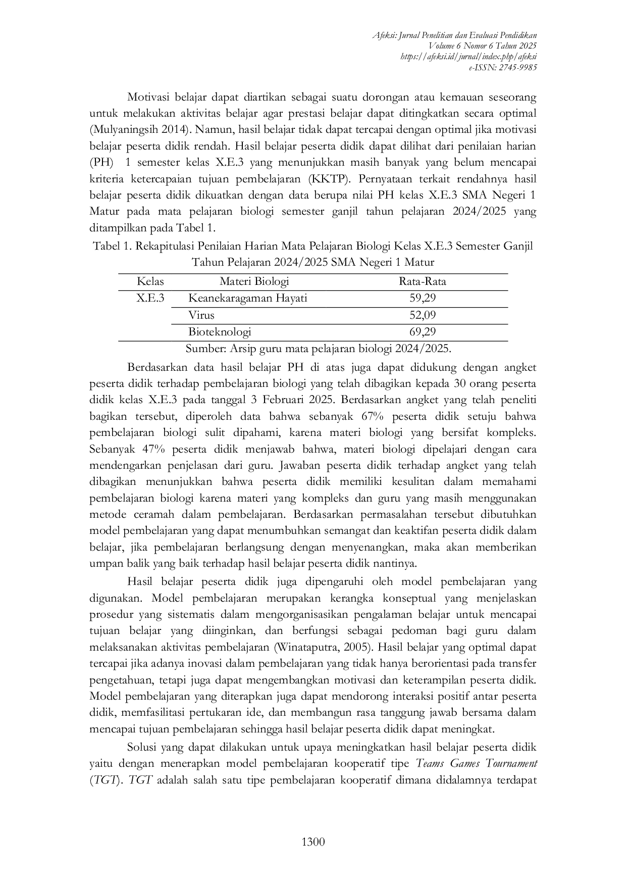 JURIS Upaya Meningkatkan Hasil Belajar Peserta Didik melalui Penerapan Model Pembelajaran Kooperatif Tipe Teams Games Tournament Berbantuan Kahoot pada Fase E SMA