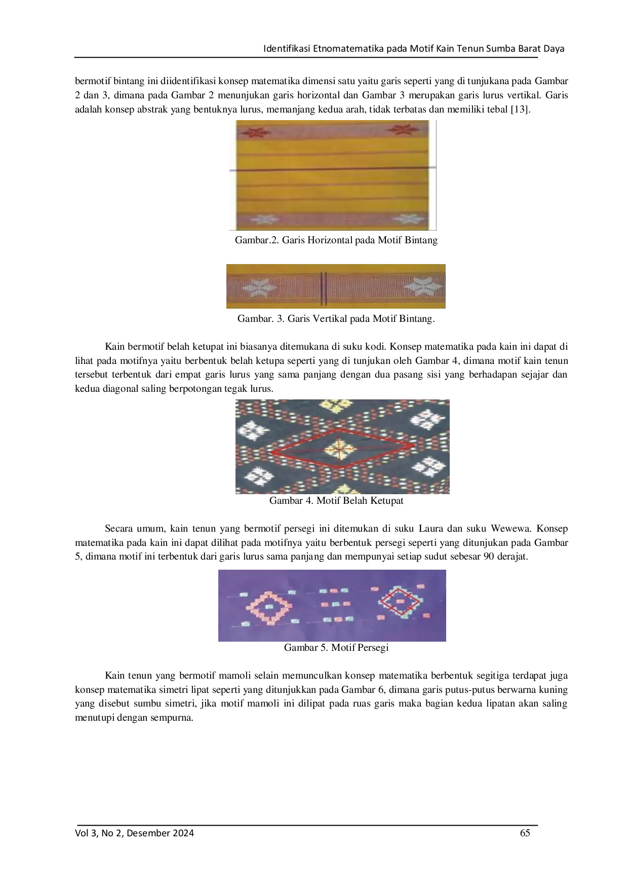 JURIS Identifikasi etnomatematika pada motif kain tenun Sumba Barat Daya