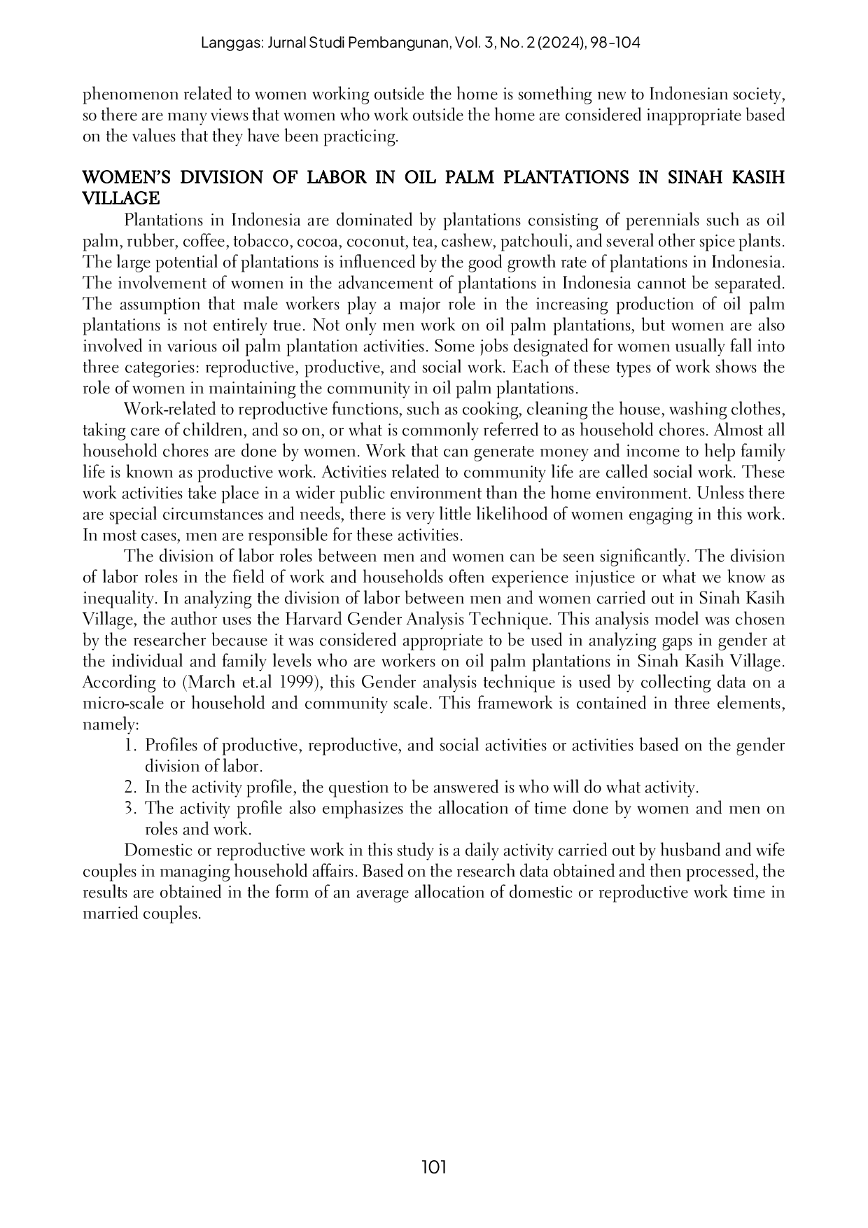 JURIS The Dual Role of Women in Employment in the Sinah Kasih Village Oil Palm Plantation