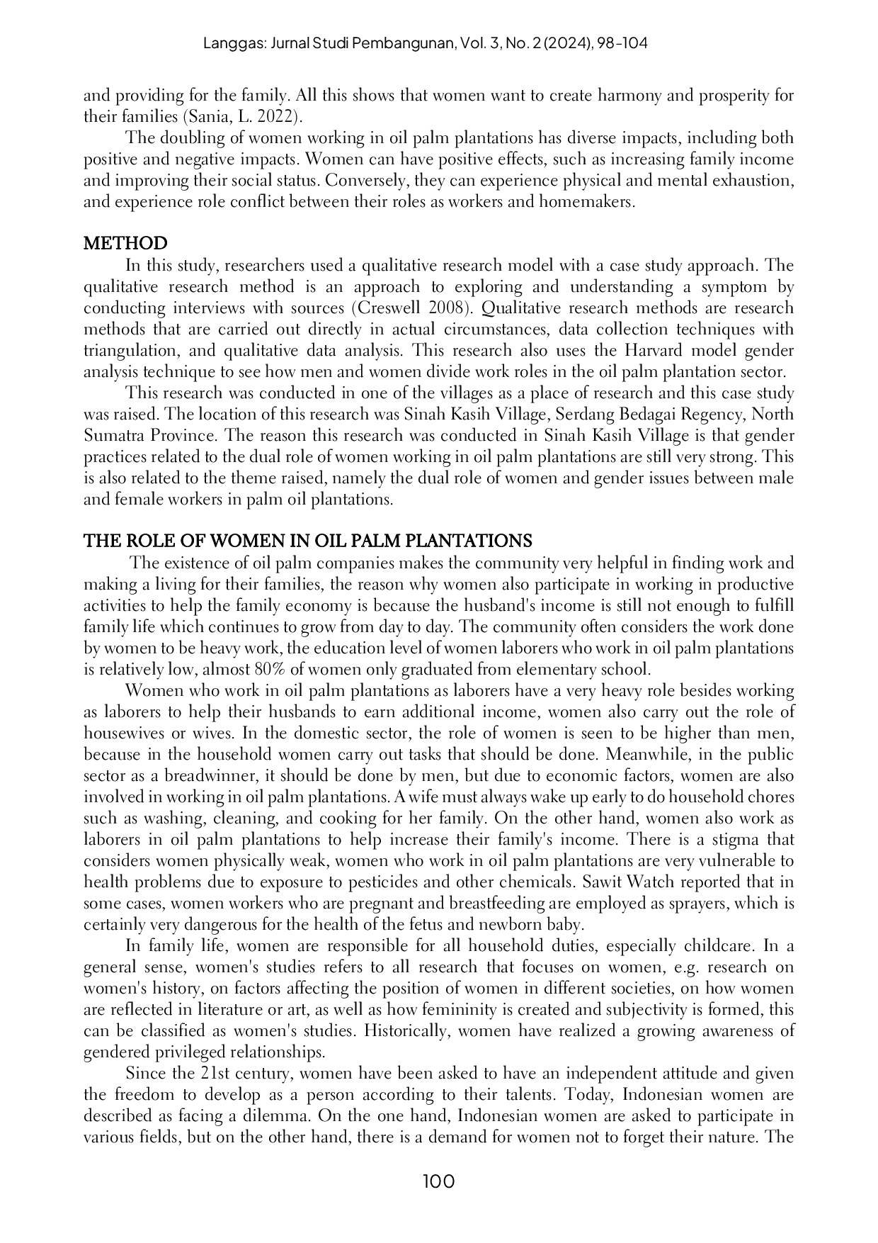 JURIS The Dual Role of Women in Employment in the Sinah Kasih Village Oil Palm Plantation