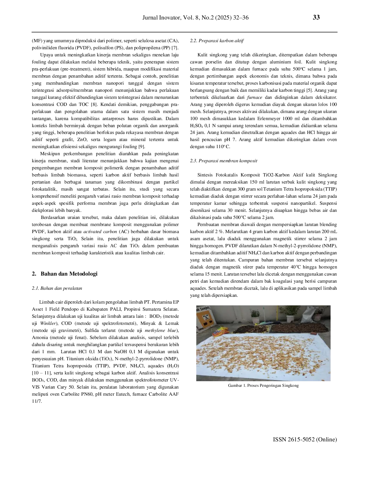 JURIS Pengolahan Limbah Cair Industri Petroleum Menggunakan Membran Komposit PVDF Karbon Aktif TiO2