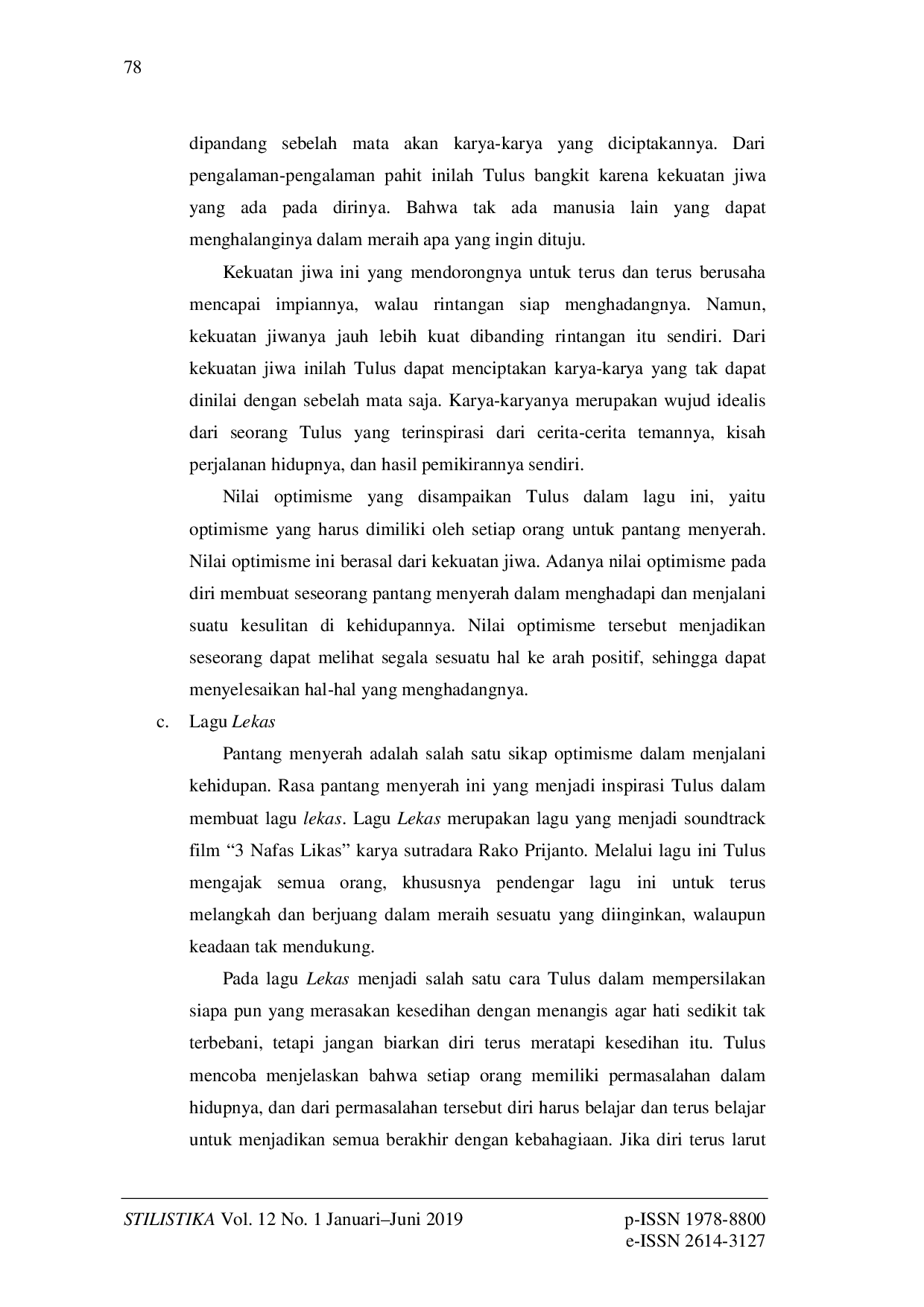 JURIS Pesan Nilai Nilai Motivasi pada Lirik Lagu Album Monokrom Kajian Semiotika Model Charles Sander Peirce