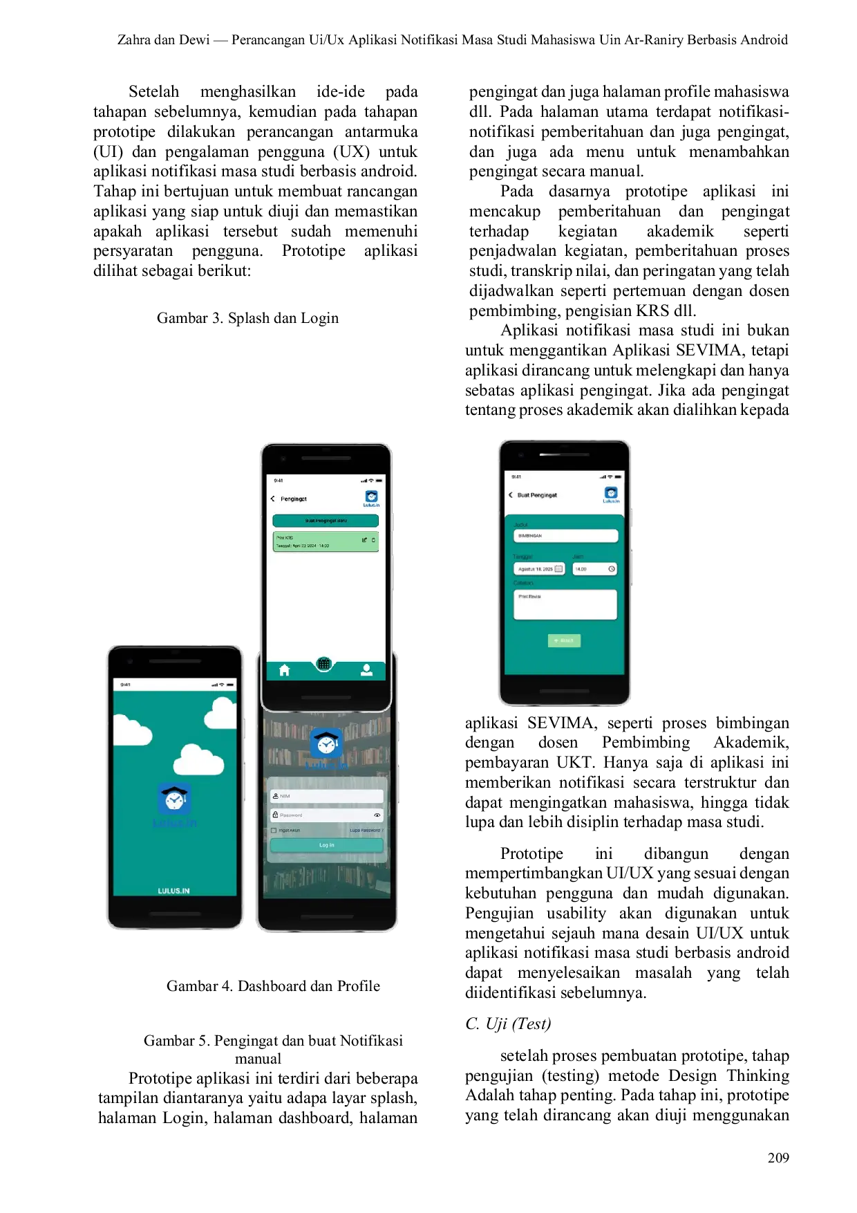 JURIS Perancangan UI UX Aplikasi Notifikasi Masa Studi Mahasiswa UIN Ar Raniry Berbasis Android