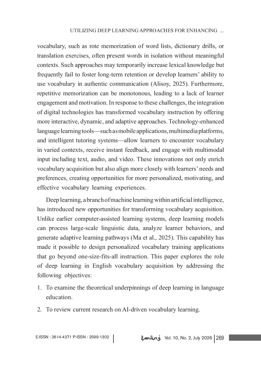 JURIS Utilizing Deep Learning Approaches for Enhancing English Vocabulary Acquisition