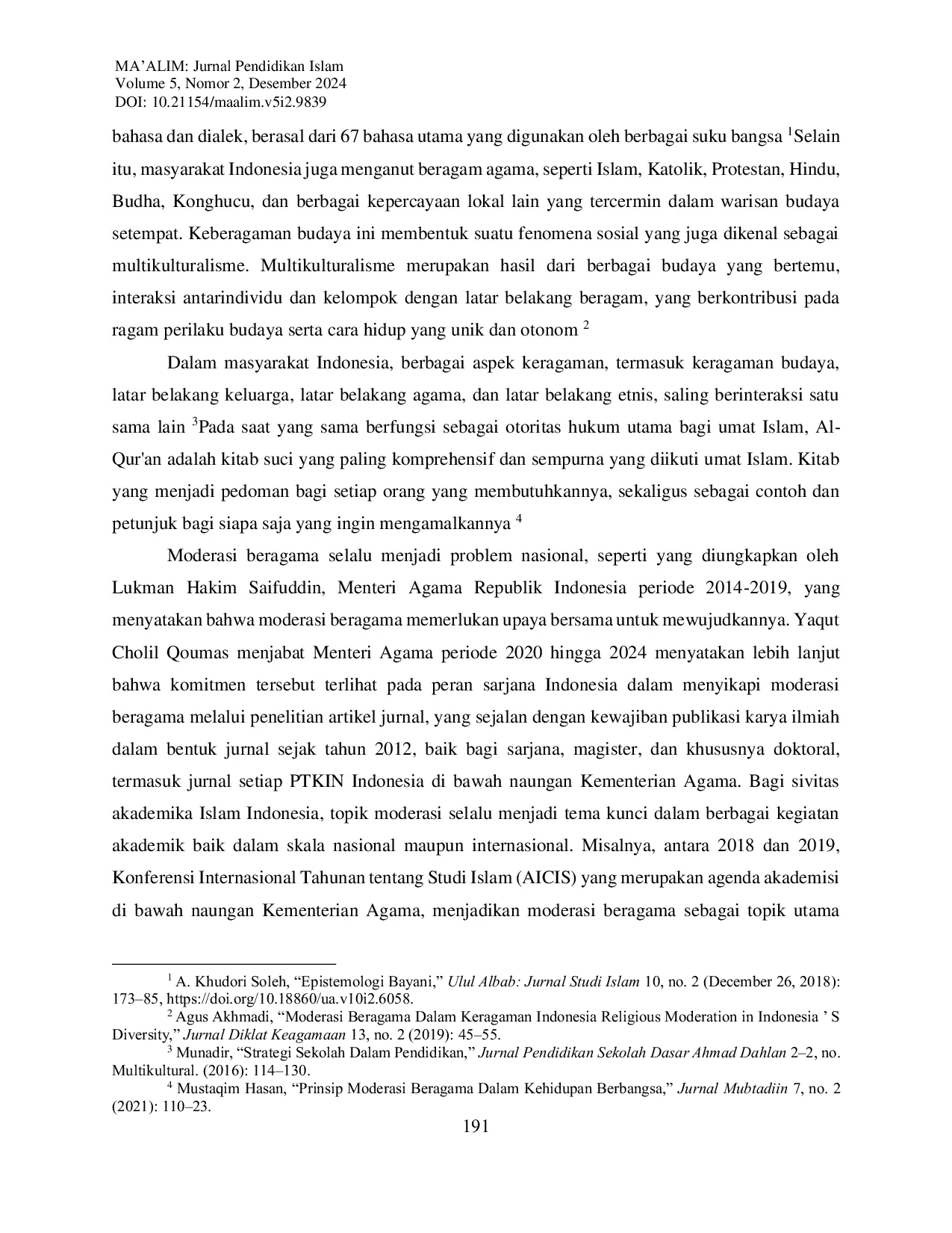 JURIS Pengembangan Buku Ajar Moderasi Beragama Berbasis Problem Based Learning bagi Mahasiswa FTIK IAIN Ponorogo