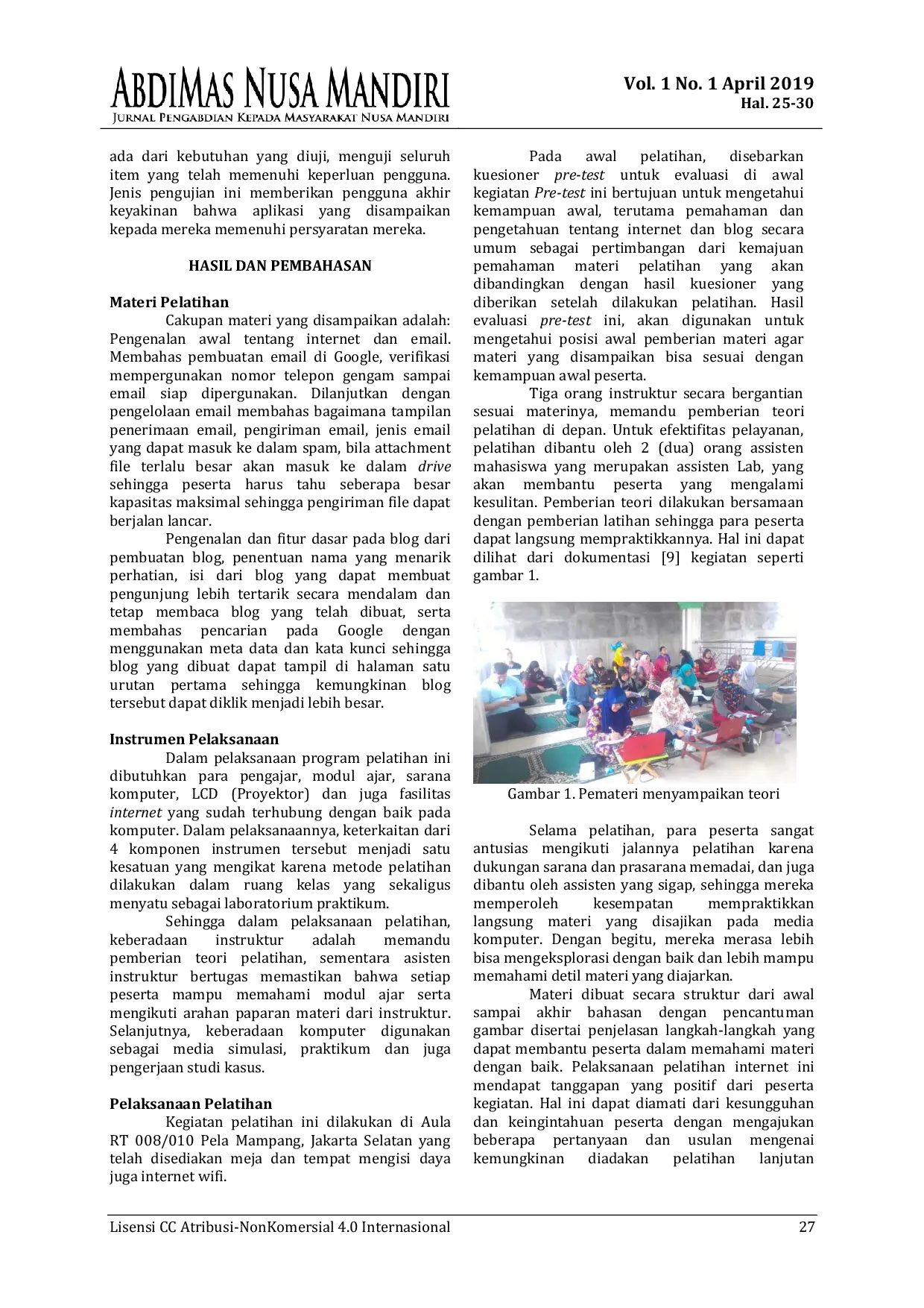 JURIS Pelatihan Pemanfaatan Internet Positif Untuk Membantu Pembelajaran Anak Pada Warga Pela Mampang Jakarta Selatan