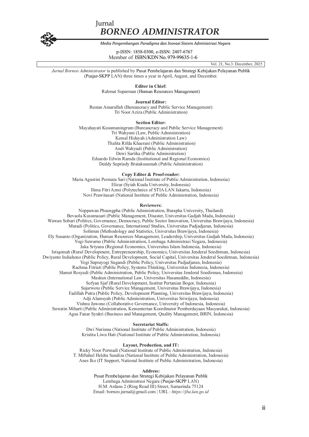 JURIS Preface JBA Volume 21 No 3 2025