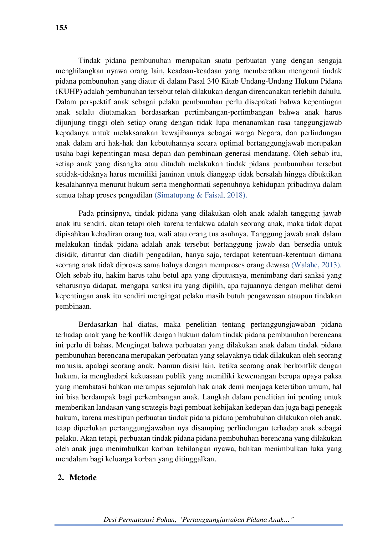 JURIS Pertanggungjawaban Pidana Anak Yang Berkonflik Dengan Hukum Dalam Tindak Pidana Pembunuhan Berencana