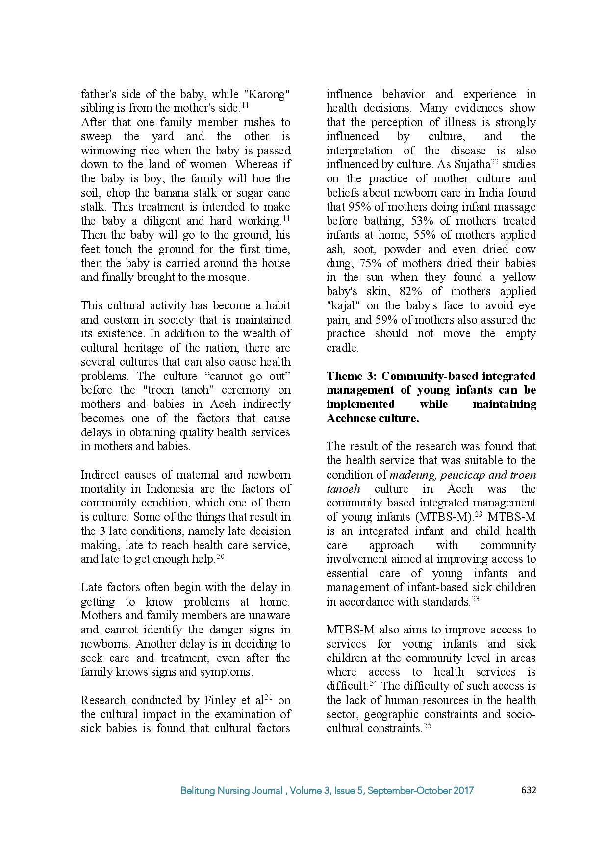 juris Aceh Culture on Maternal and Child Health Related to Integrated Management of Infant Illness A Qualitative Study in North Sumatra Indonesia