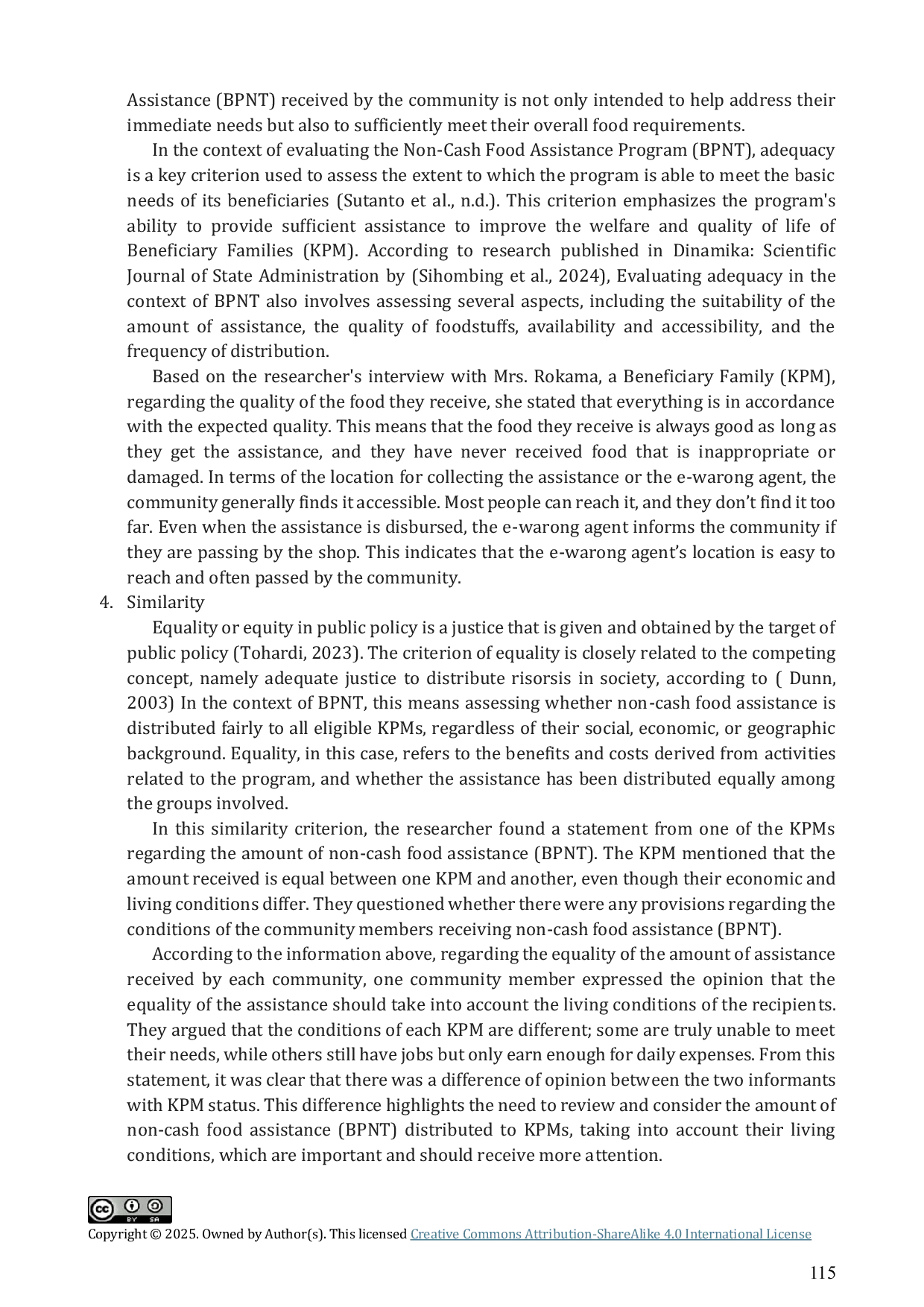 JURIS Evaluation of Non Cash Food Assistance Program in Improving Community Welfare in Serut Village Panti District Jember Regency