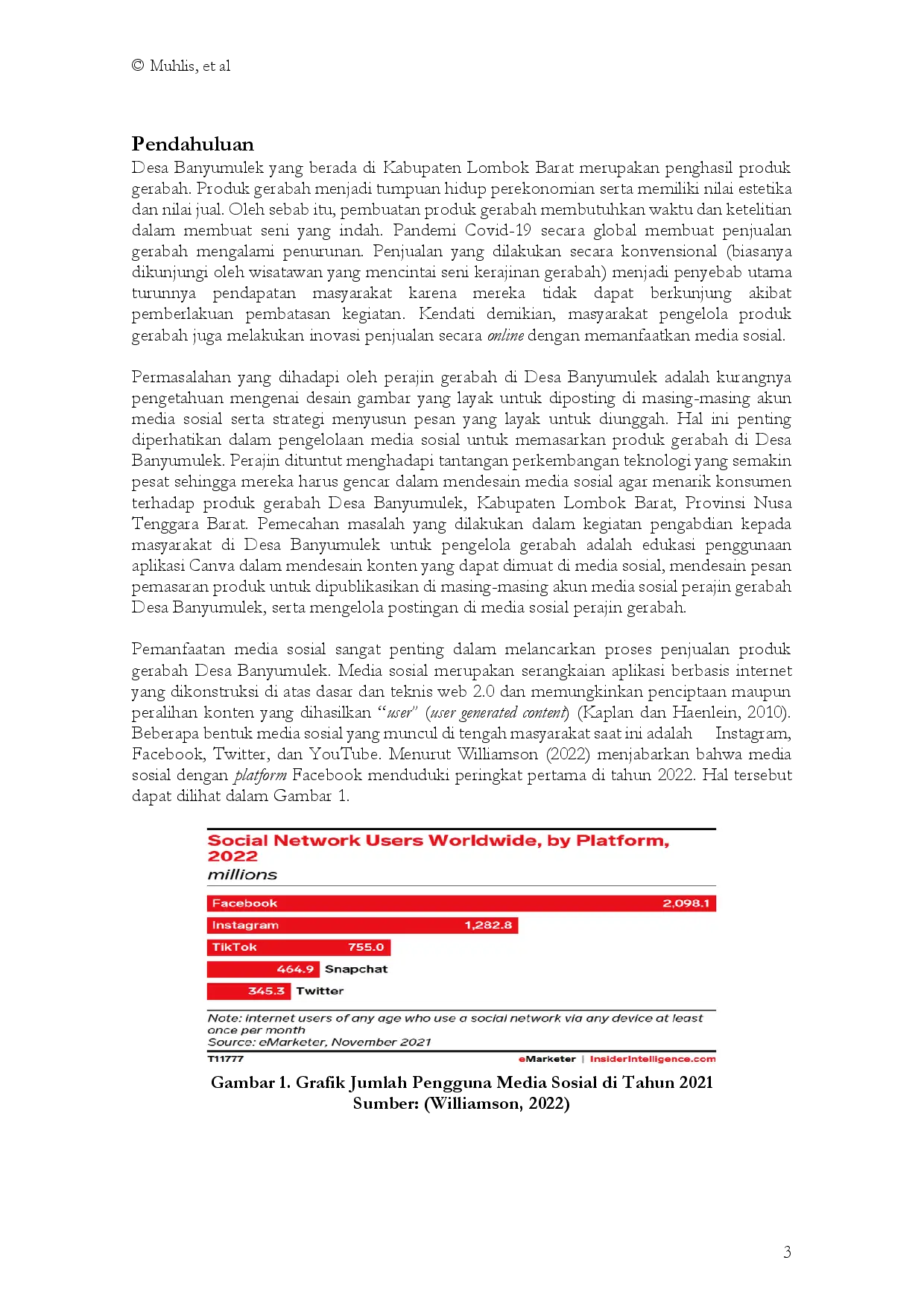 juris Training For Social Media Management of Gerabah Handycrafts Marketing in Banyumulek Village West Lombok Regency