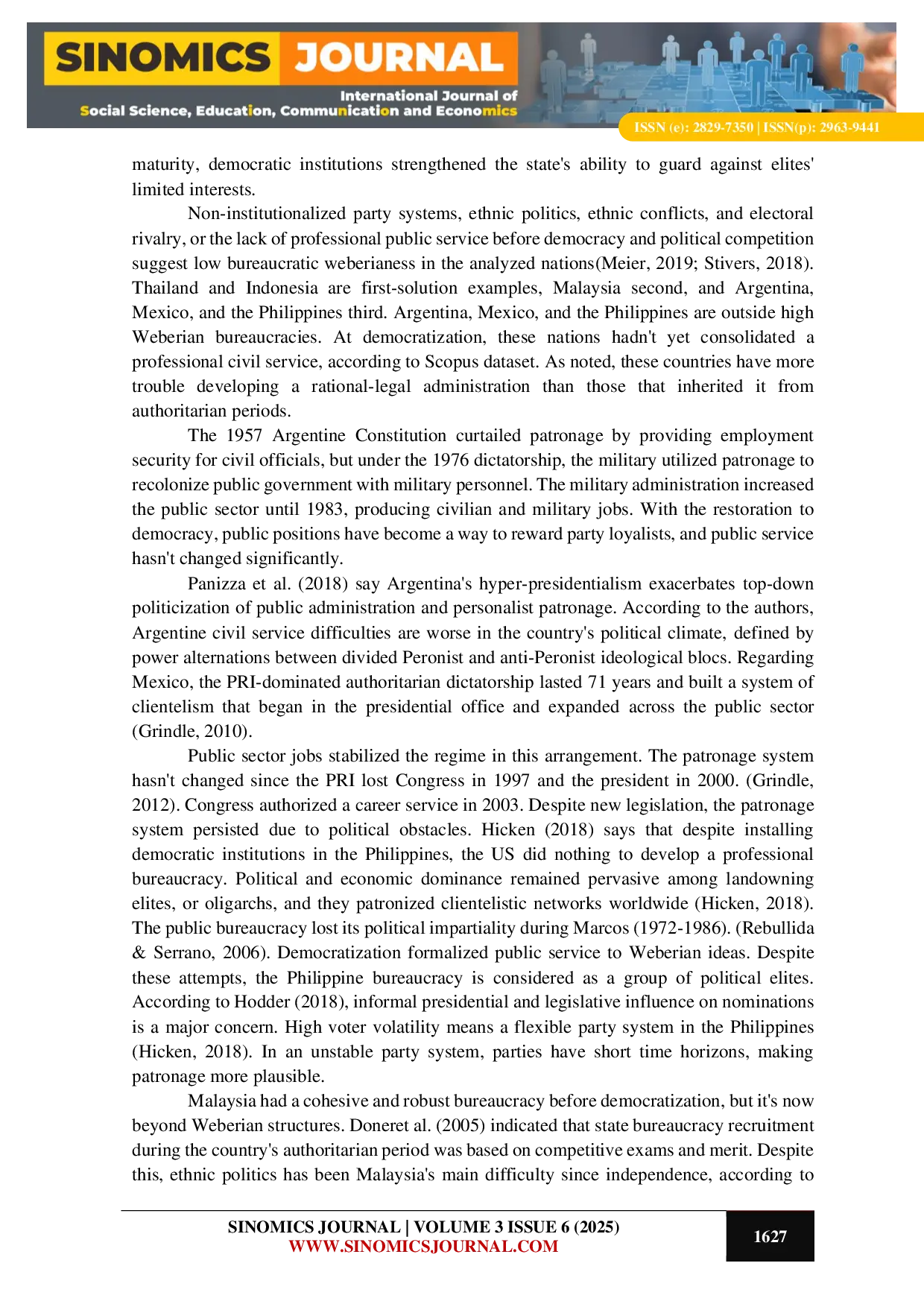 JURIS Democracy and Bureaucracy A Bibliometrics Comparative Analysis on the Developed and Developing Countries