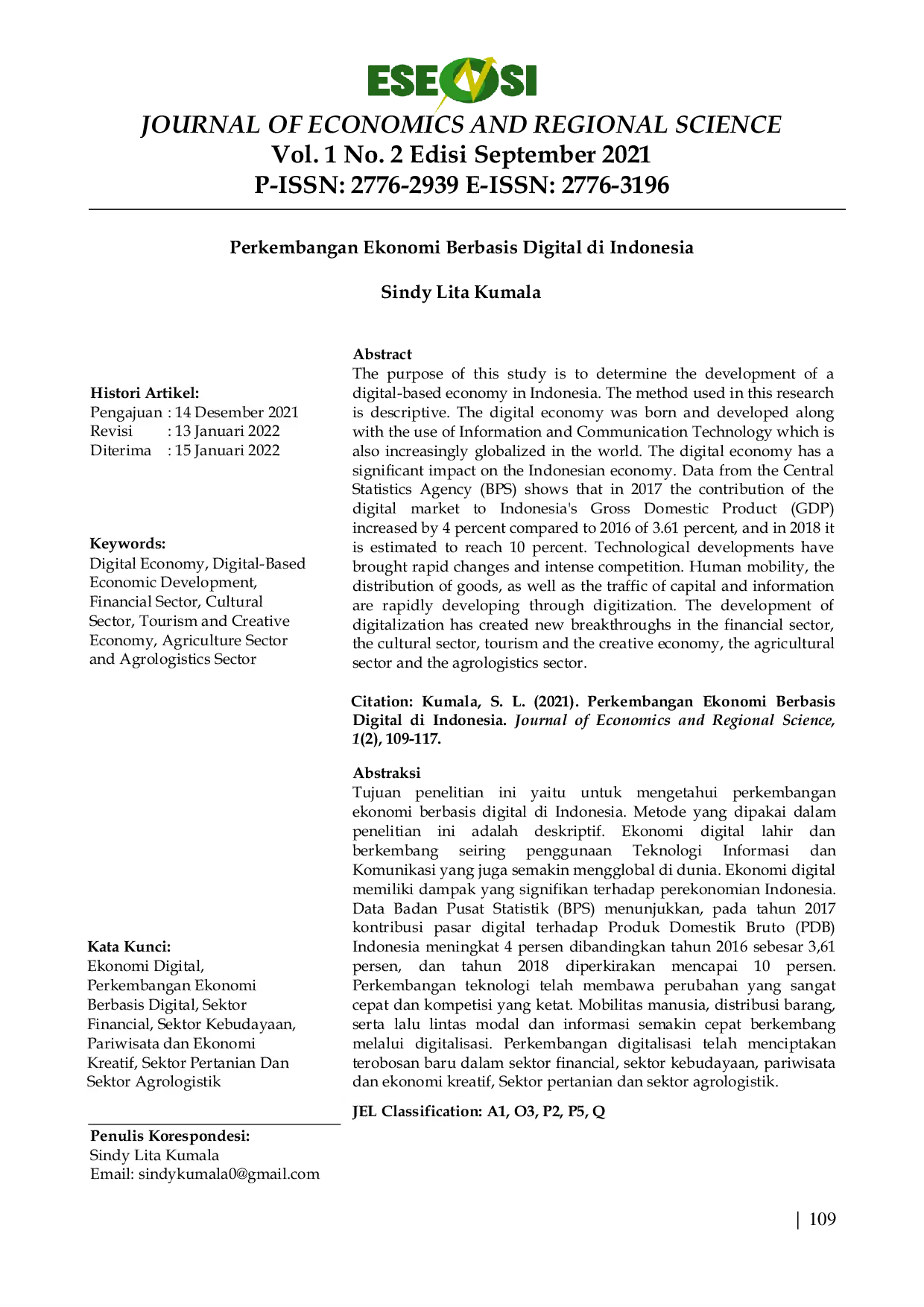 JURIS Perkembangan Ekonomi Berbasis Digital Di Indonesia
