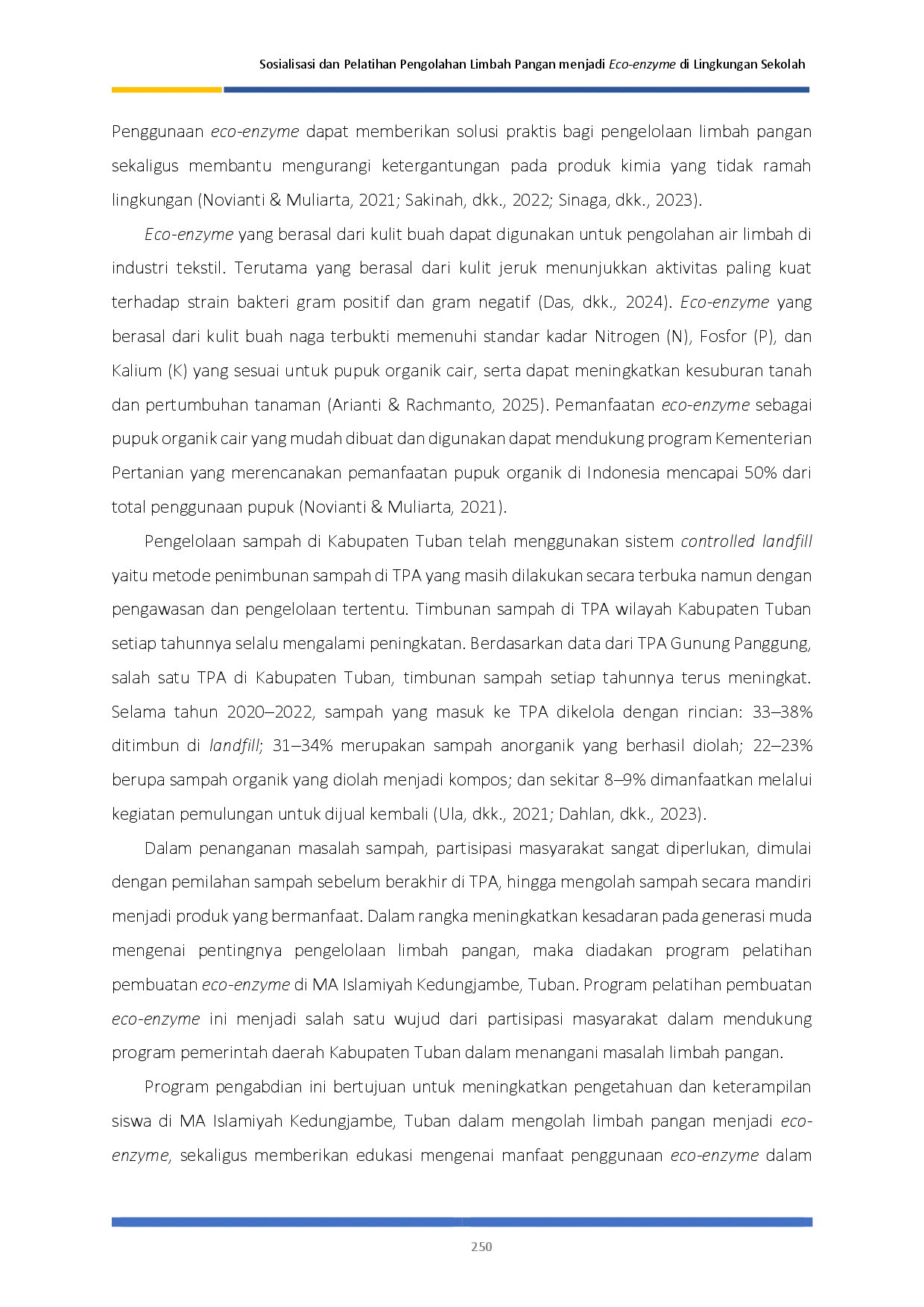 juris Sosialisasi dan Pelatihan Pengolahan Limbah Pangan menjadi Eco enzyme di Lingkungan Sekolah