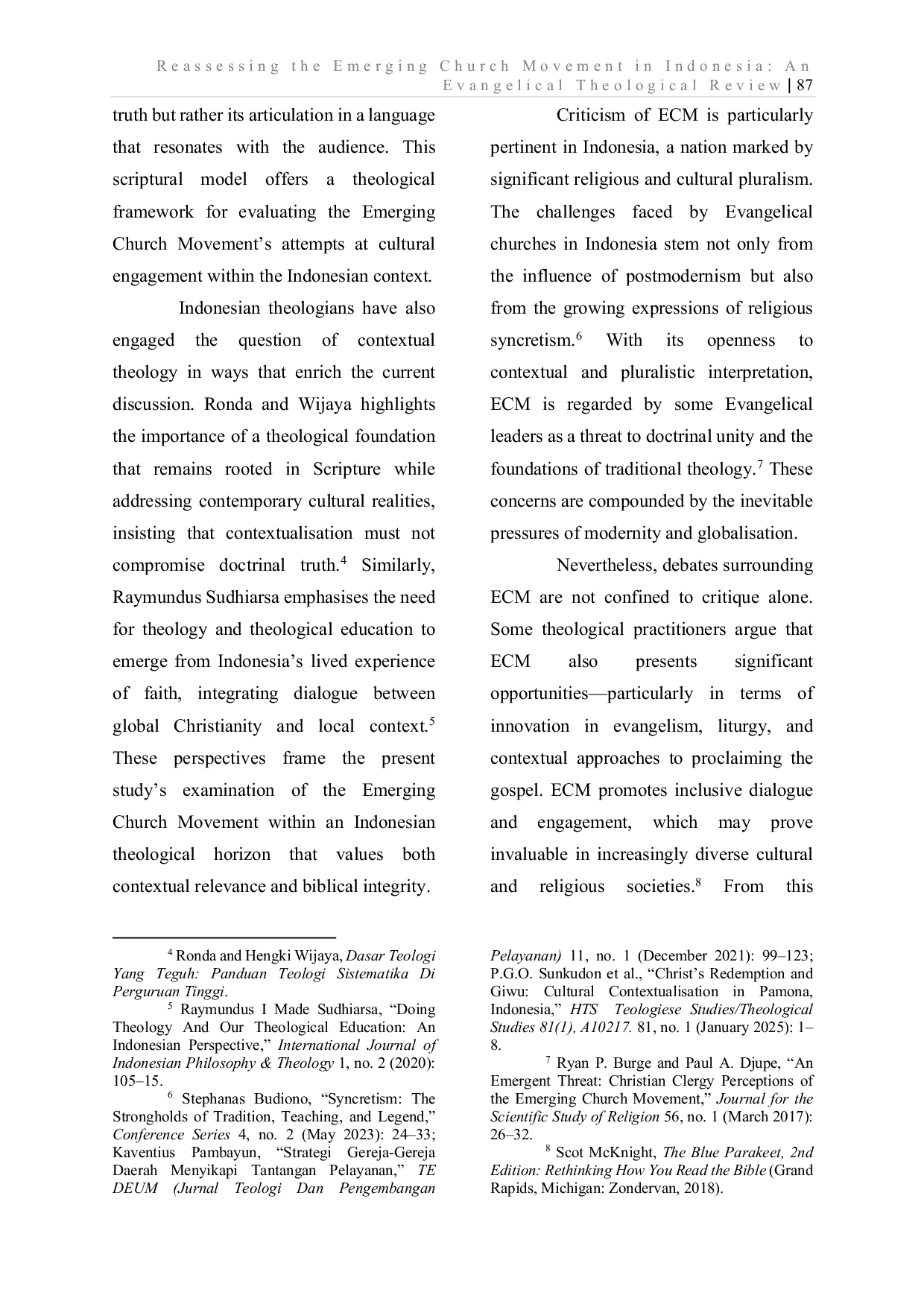 JURIS Reassessing the Emerging Church Movement in Indonesia An Evangelical Theological Review