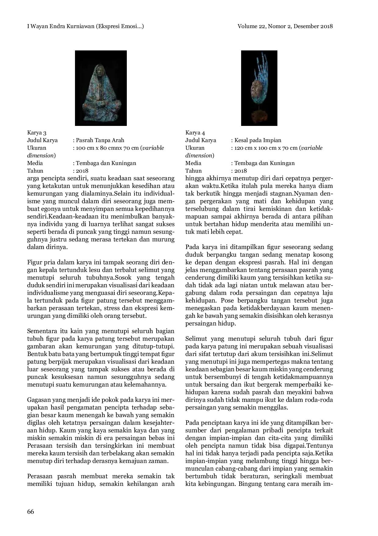 JURIS Ekspresi Emosi Dalam Seni Patung