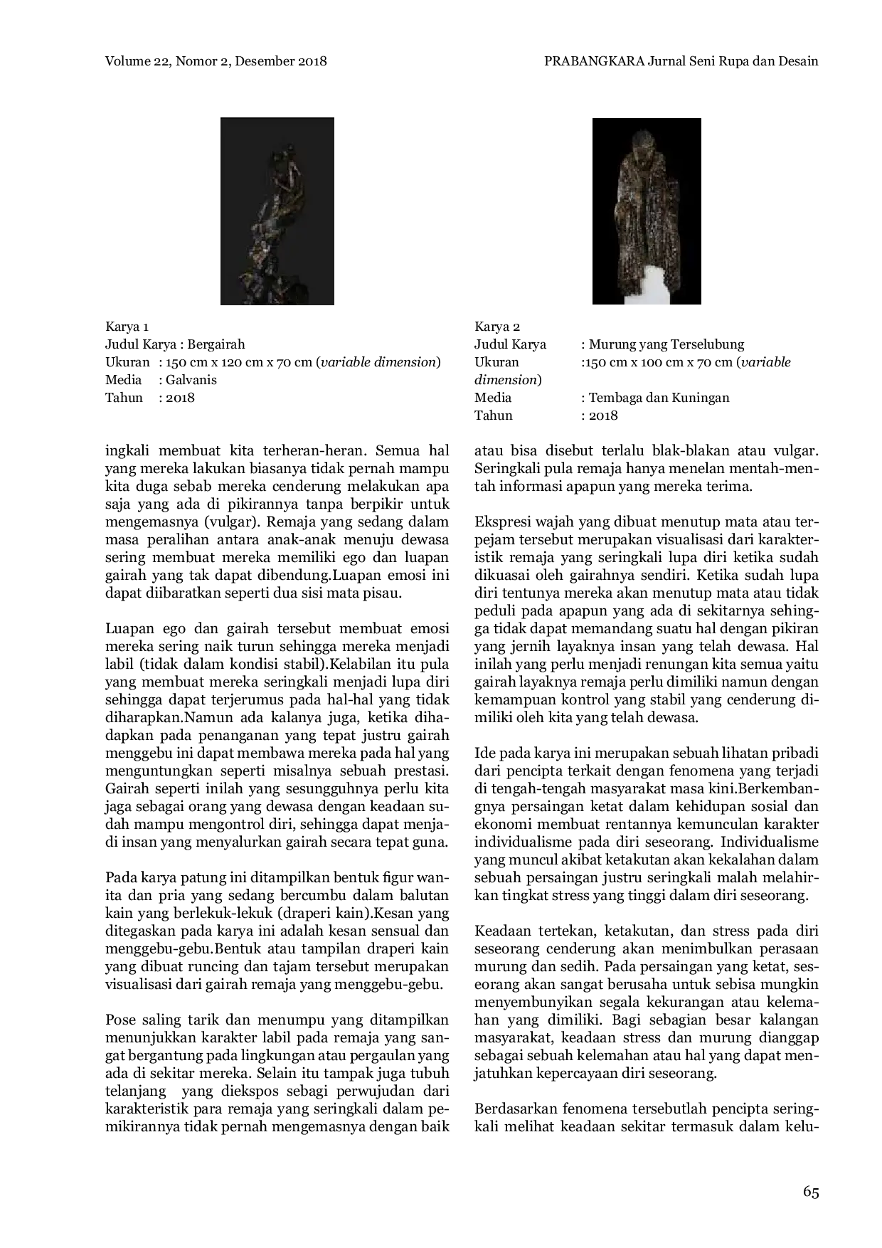 JURIS Ekspresi Emosi Dalam Seni Patung