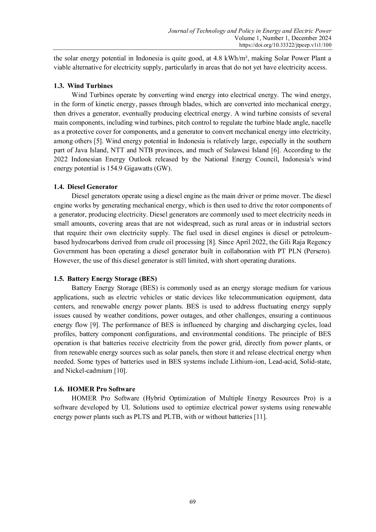 JURIS Integration of Renewable Energy and Battery Storage Systems for Electrification of Gili Raja Island with a Techno Economic Approach