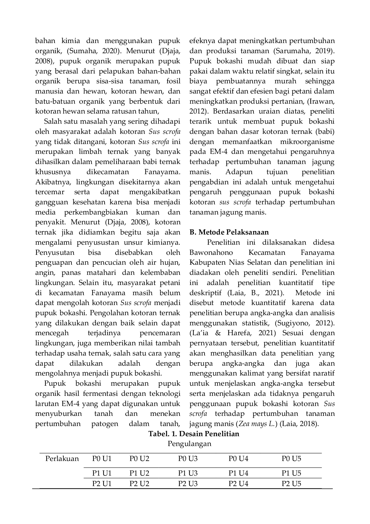 JURIS Penggunaan Pupuk Bokashi Sus Scrofa Terhadap Pertumbuhan Tanaman Jagung Manis