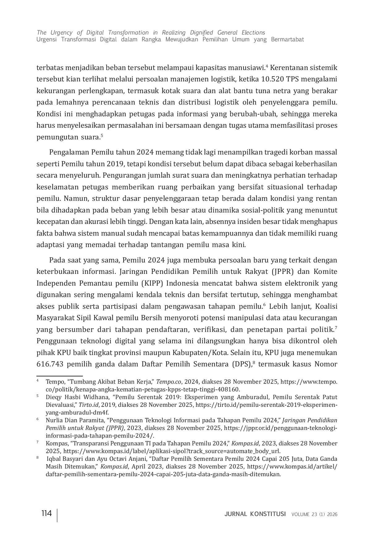 JURIS The Urgency of Digital Transformation in Realizing Dignified General Elections Urgensi Transformasi Digital dalam Rangka Mewujudkan Pemilihan Umum yang Bermartabat