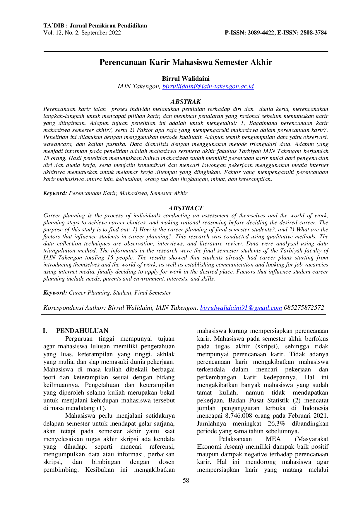 JURIS Perencanaan Karir Mahasiswa Semester Akhir