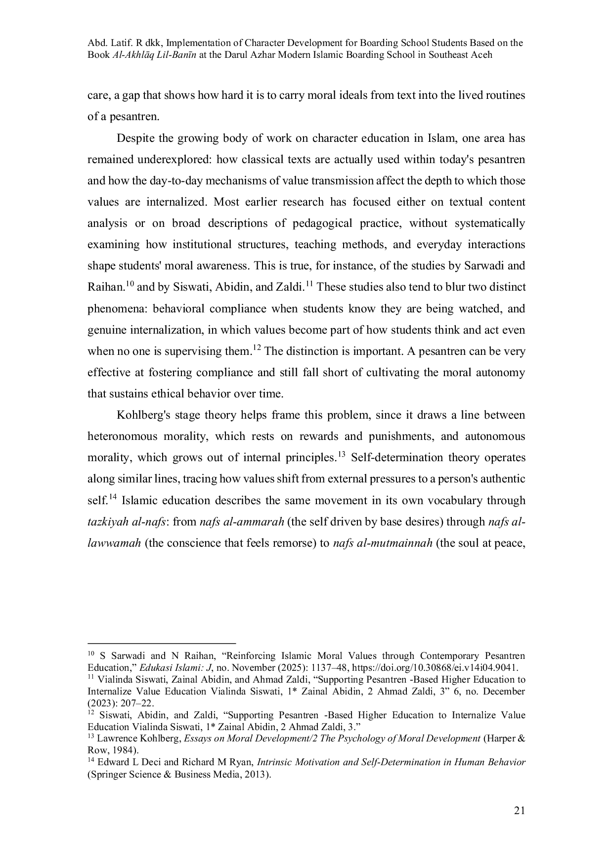 JURIS Implementation of Character Development for Boarding School Students Based on the Book Al AkhlAq Lil Bann at the Darul Azhar Modern Islamic Boarding School in Southeast Aceh