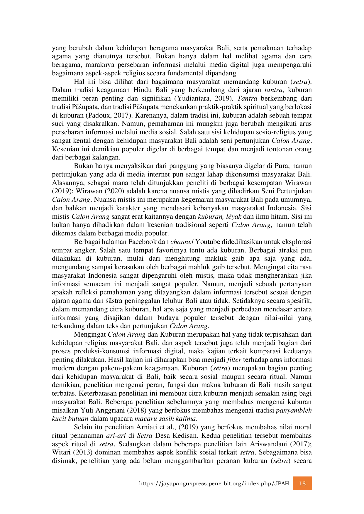 JURIS Pergeseran Konsepsi Kuburan Pada Masyarakat Hindu Bali Antara Tantra Calon Arang dan Wacana Populer