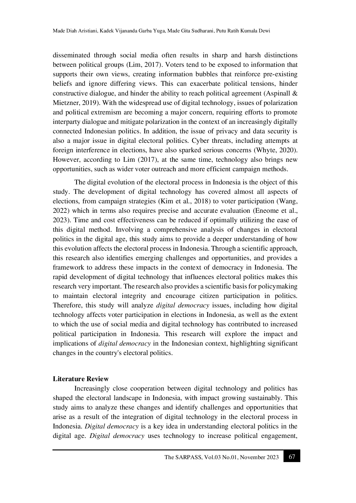 JURIS Digital Democracy The Evolution of Indonesia Electoral Politics