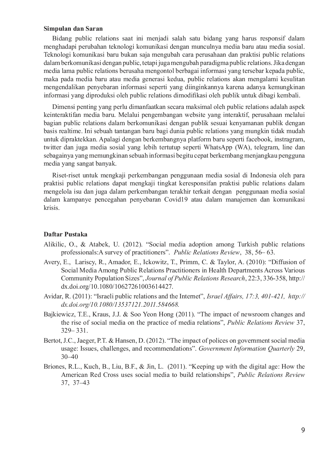 JURIS Media Sosial dan Interaktivitas dalam Dunia Public Relations