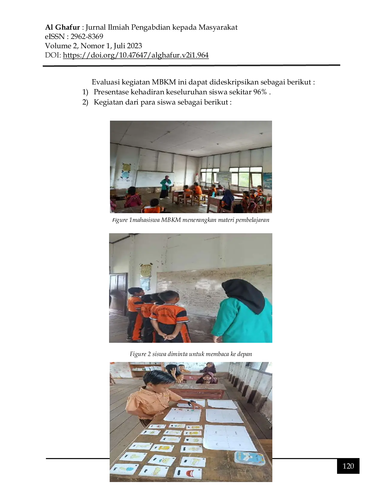 JURIS Penerapan Pembelajaran Kosakata Bahasa Inggris kepada Siswa SD Bereng Kajang 1