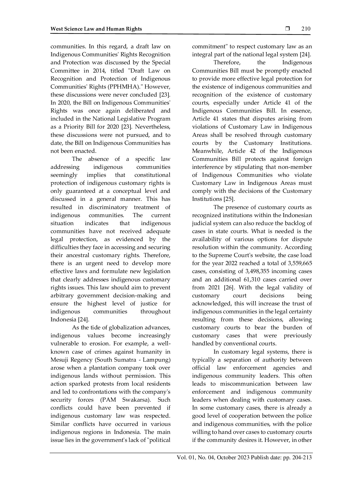 JURIS The Urgency of Reconstructing Indonesia s Justice System Towards Recognition of Customary Justice Institutions