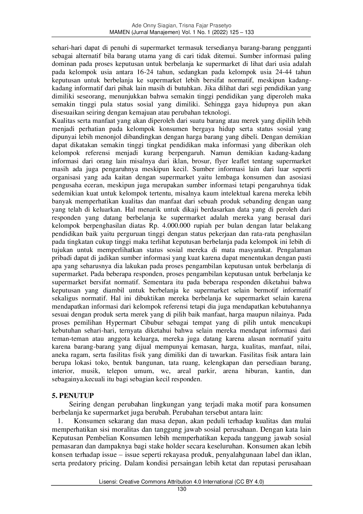 JURIS Analisis Keputusan Pembelian Konsumen dari Sisi Normatif dan Informatif Pada Hypermart Cibubur Junction Jakarta Timur