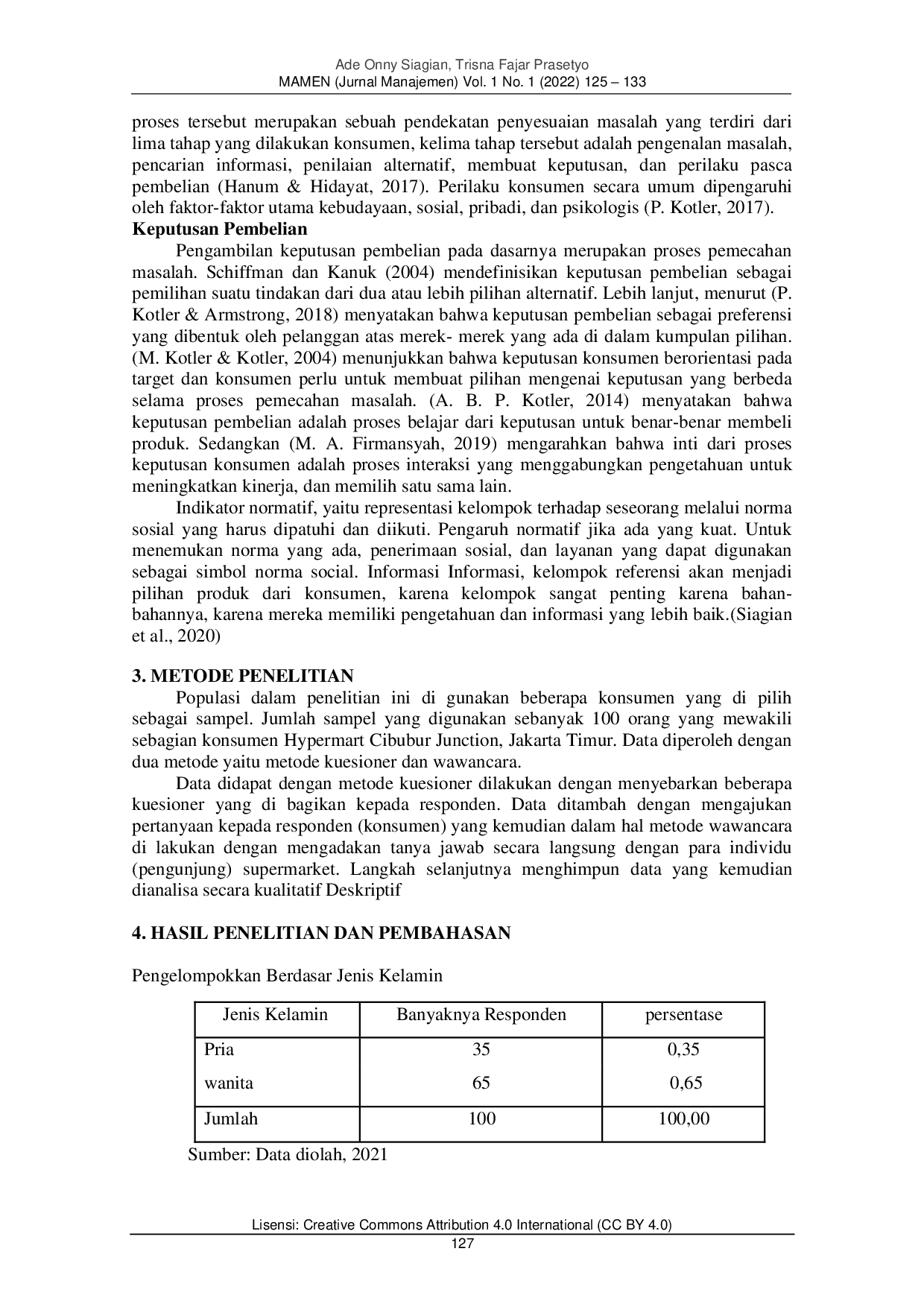 JURIS Analisis Keputusan Pembelian Konsumen dari Sisi Normatif dan Informatif Pada Hypermart Cibubur Junction Jakarta Timur