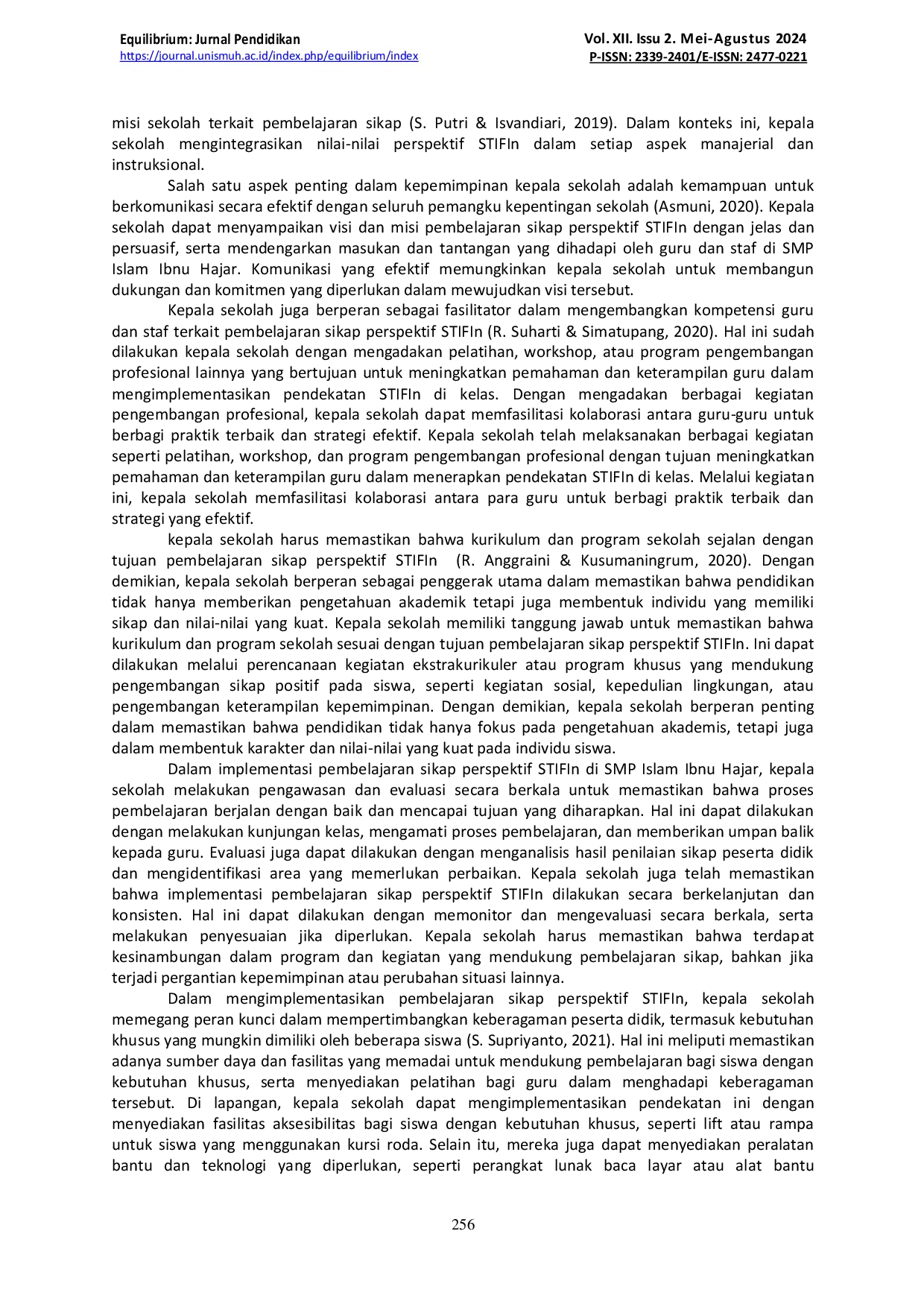 JURIS Pola Kepemimpinan Kepala Sekolah Dalam Memaksimalkan Pembelajaran Sikap Peserta Didik Perspektif STIFIN di SMP Islam Ibnu Hajar Bogor