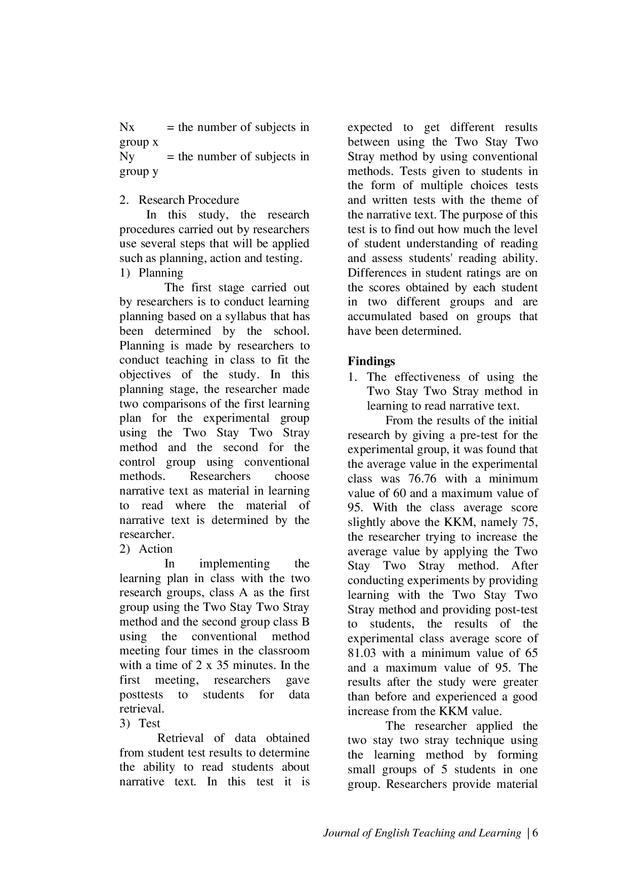 JURIS THE EFFECTIVENESS OF USING TWO STAY TWO STRAY IN TEACHING READING OF NARRATIVE TEXT AT THE FIRST GRADE STUDENTS OF SMAN 1 SRONO IN THE 2020 2021 ACADEMIC YEAR
