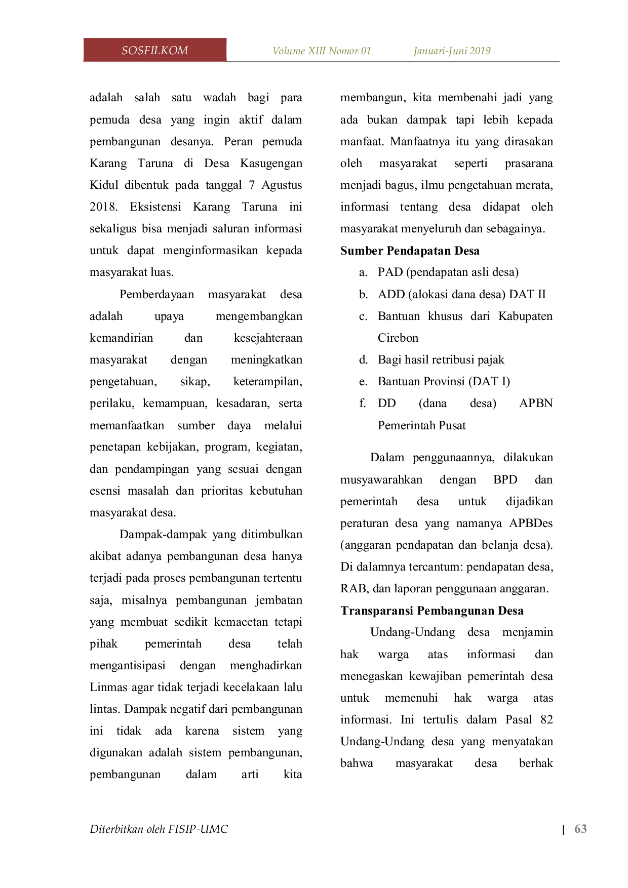 JURIS Pengelolaan Sumber Daya Manusia Pemerintahan Desa Berbasis Keterbukaan Informasi Publik