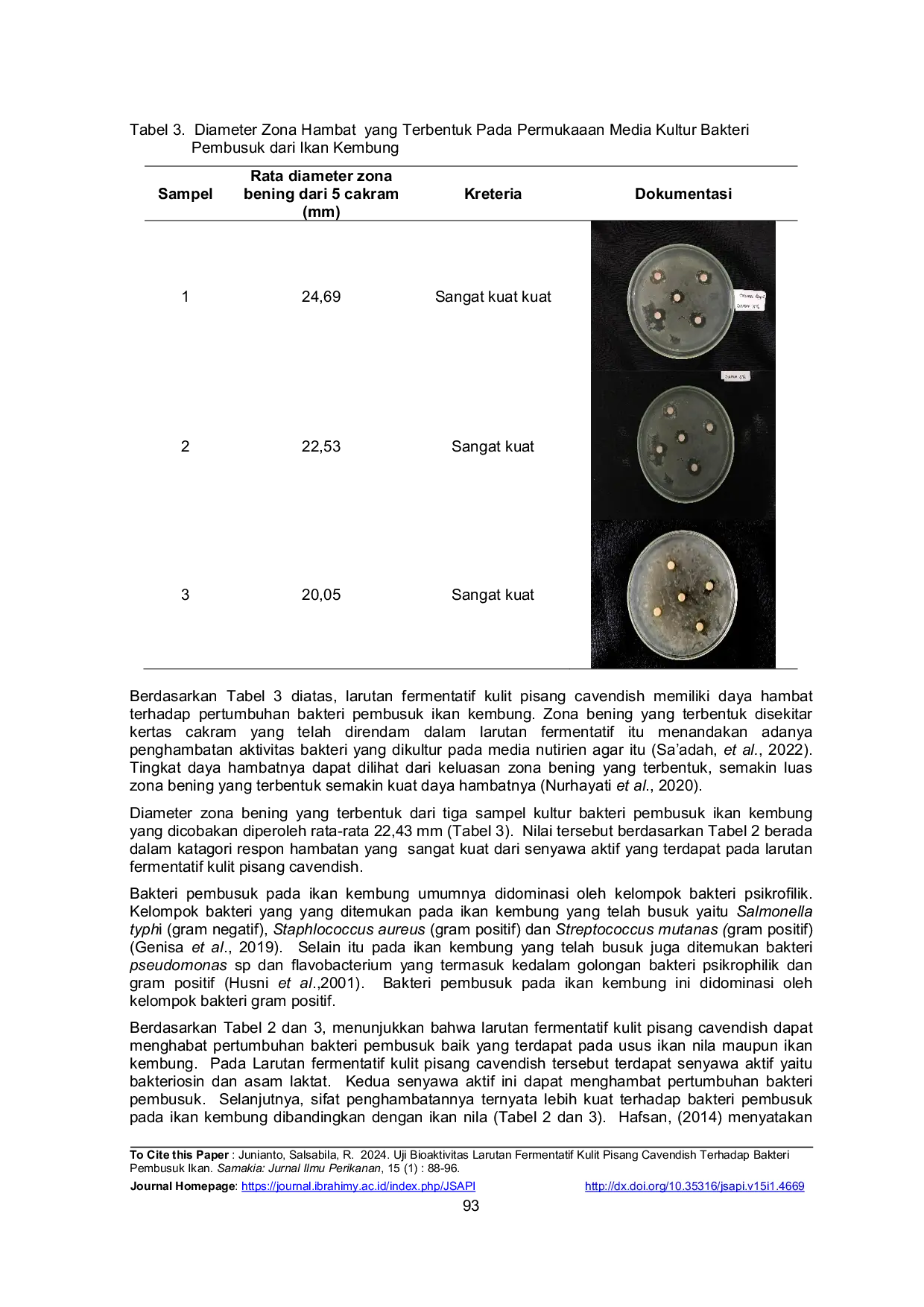 JURIS Uji Bioaktivitas Larutan Fermentatif Kulit Pisang Cavendish Terhadap Bakteri Pembusuk Ikan