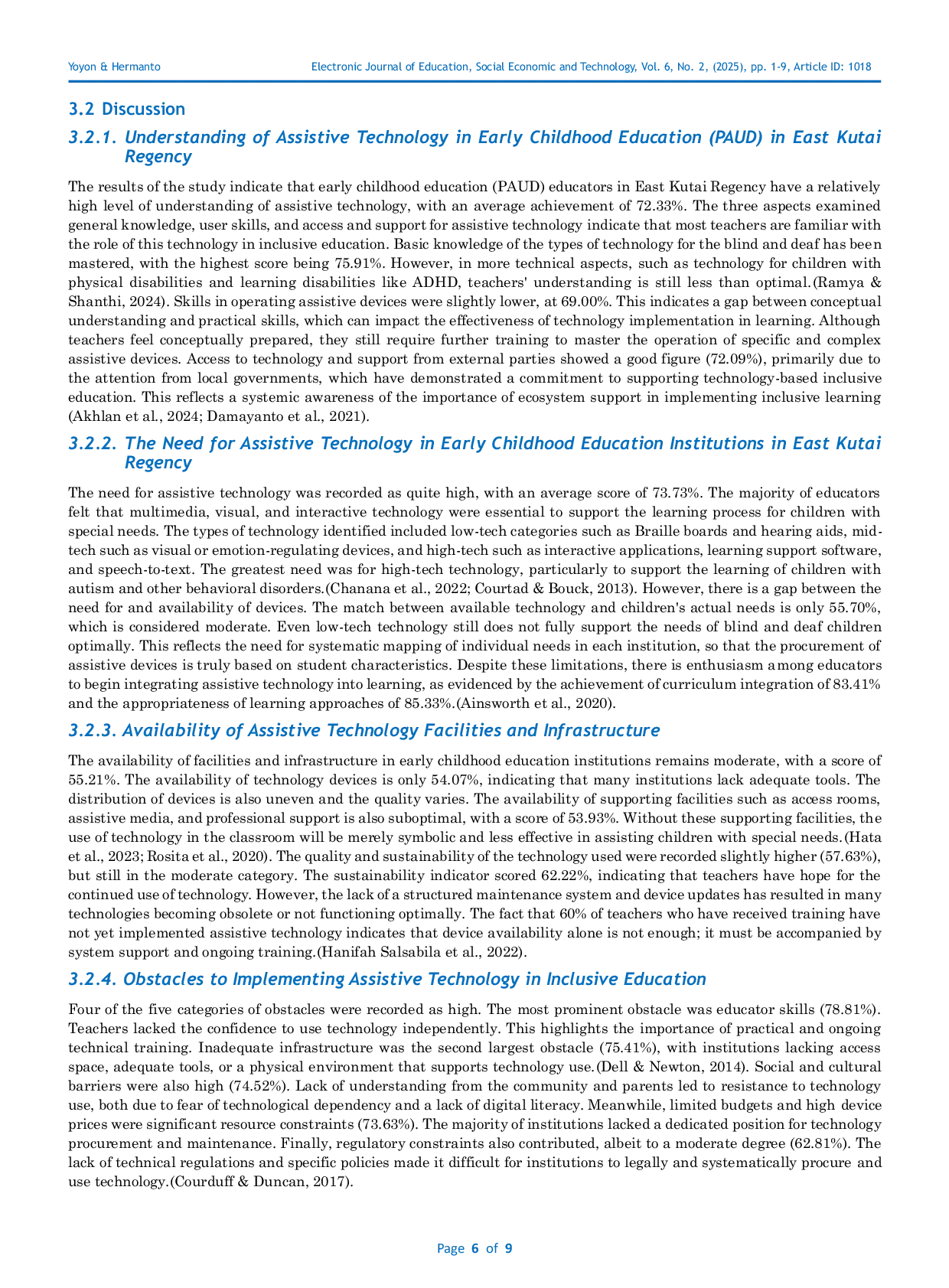 JURIS Analysis of Assistive Technology Needs for Inclusive Education in the Early Childhood Education Development Sector of the East Kutai Regency Education Office